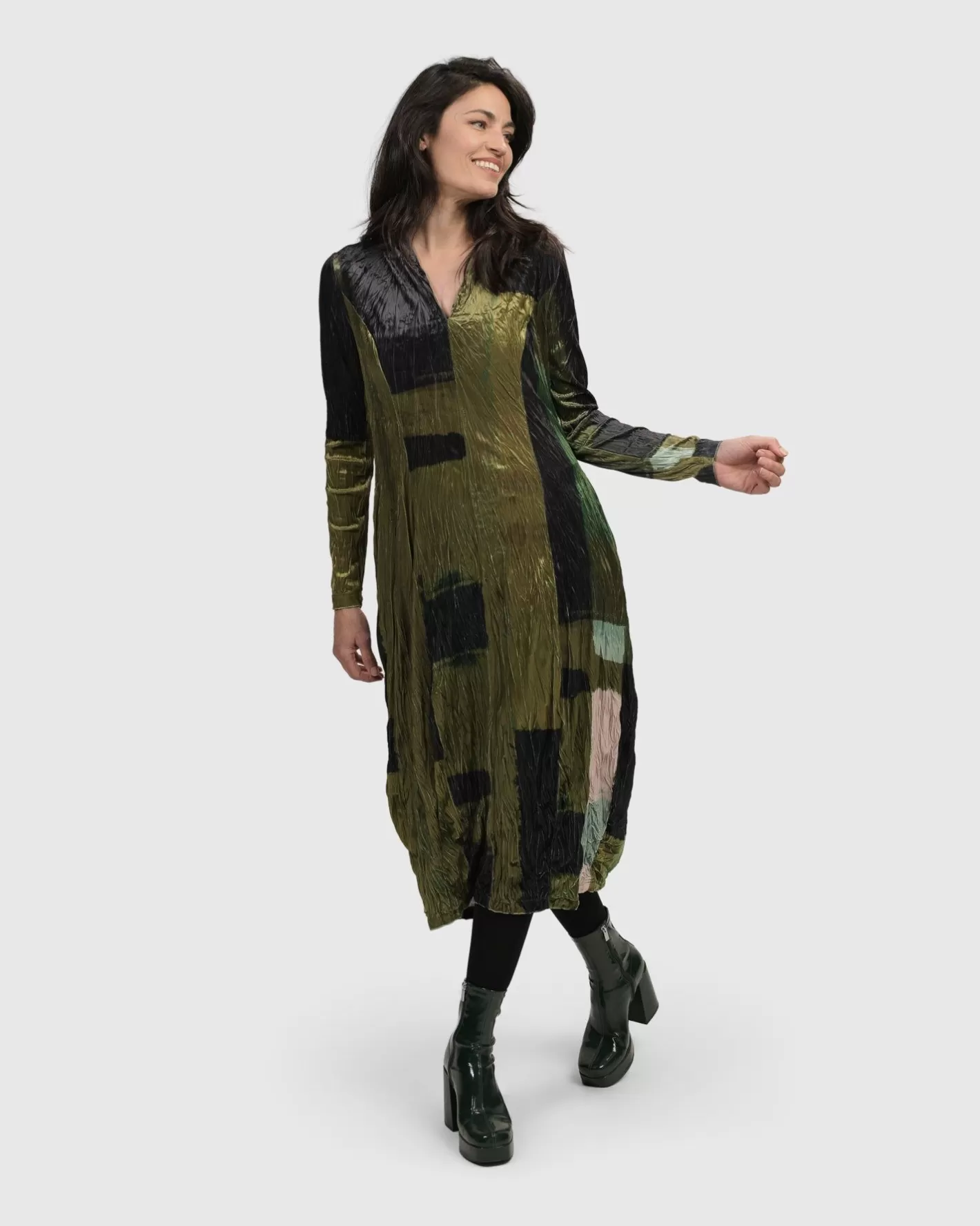 Al Fresco Cocoon Dress, Olive-ALEMBIKA Cheap