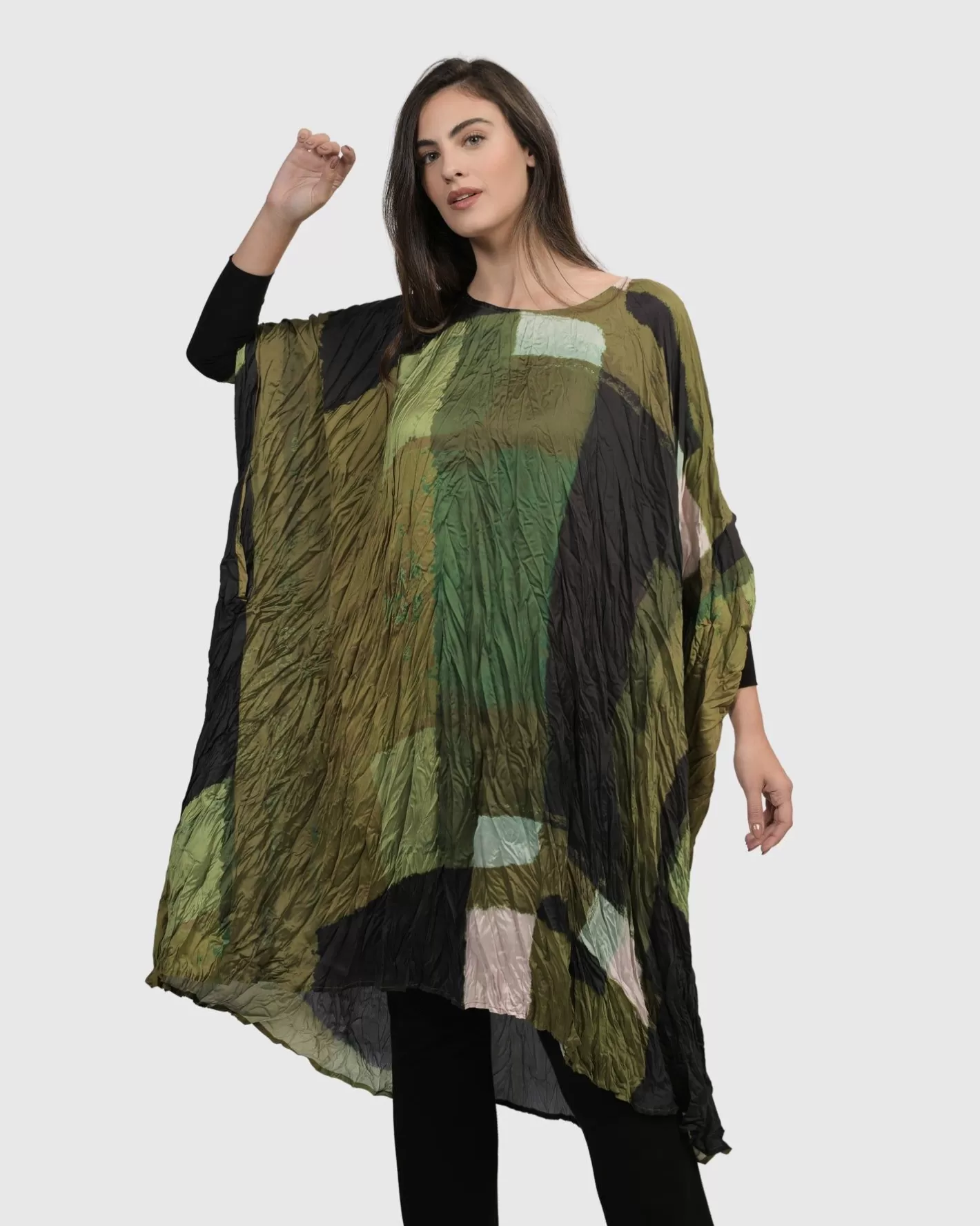 Al Fresco Muumuu Dress, Olive-ALEMBIKA Online