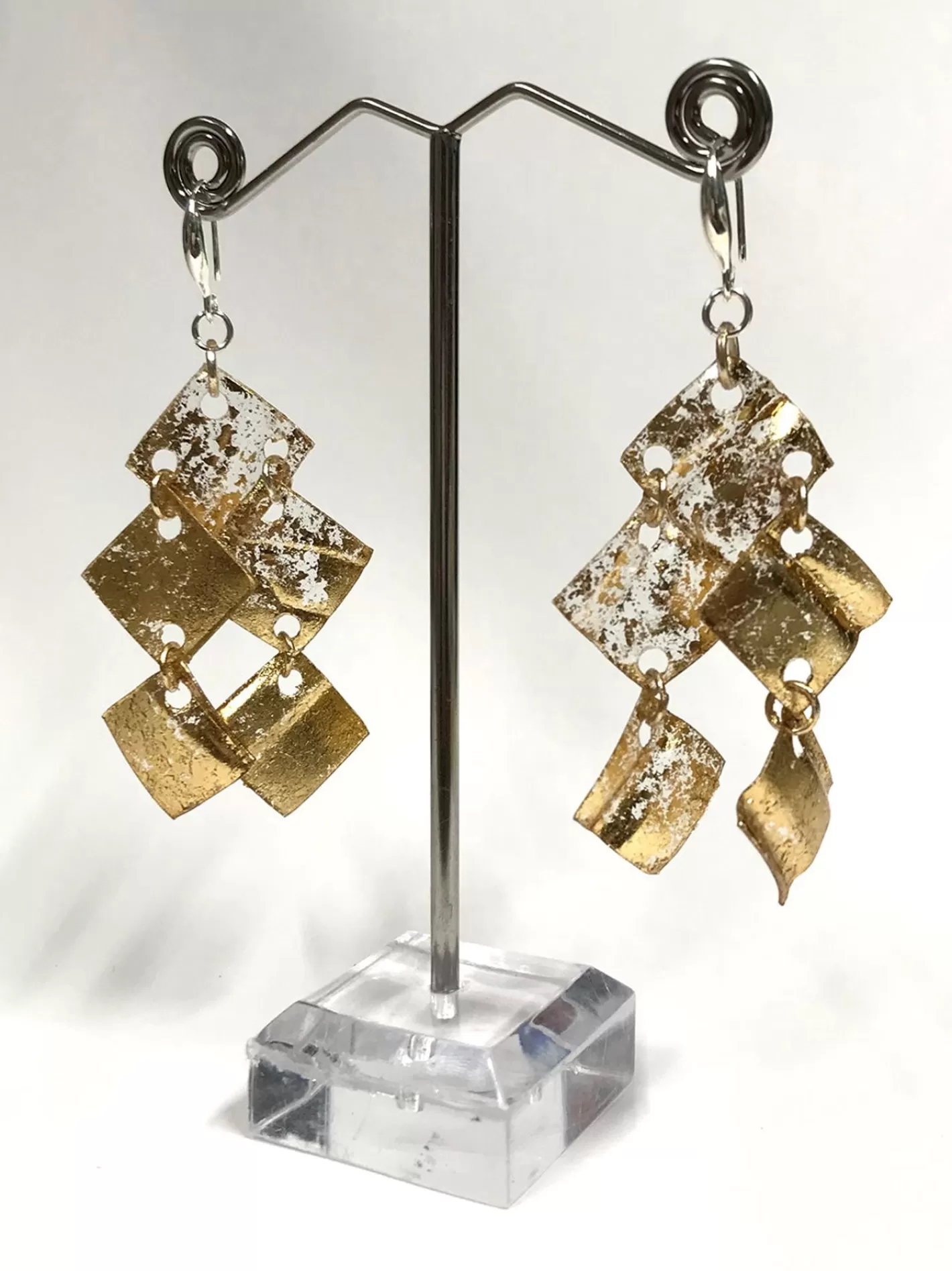 Aqua Chandelier Earrings, Gold-ALEMBIKA Online