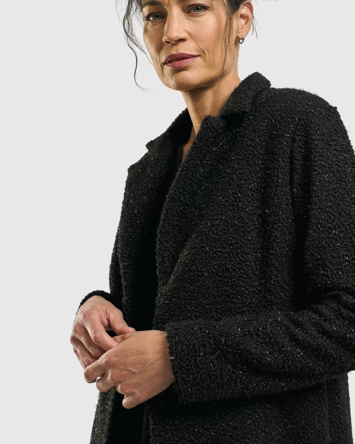 Aquarius Cardigan Jacket, Charcoal-ALEMBIKA New