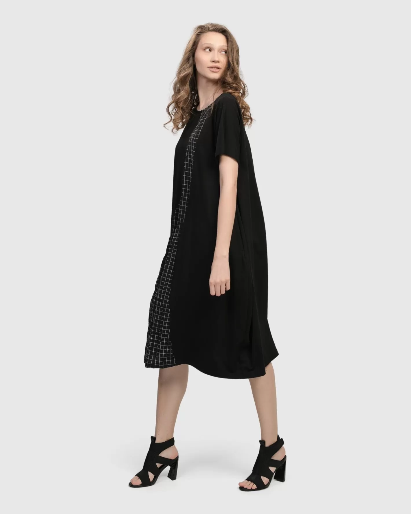 Athena Relaxed Cocoon Dress, Net-ALEMBIKA Outlet