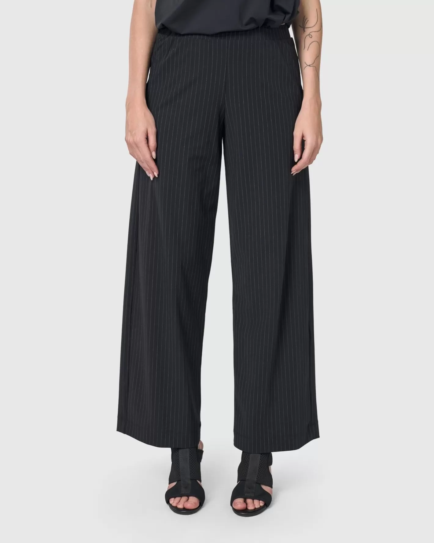 Audrey Straight Leg Pants, Pinstripes-ALEMBIKA Best