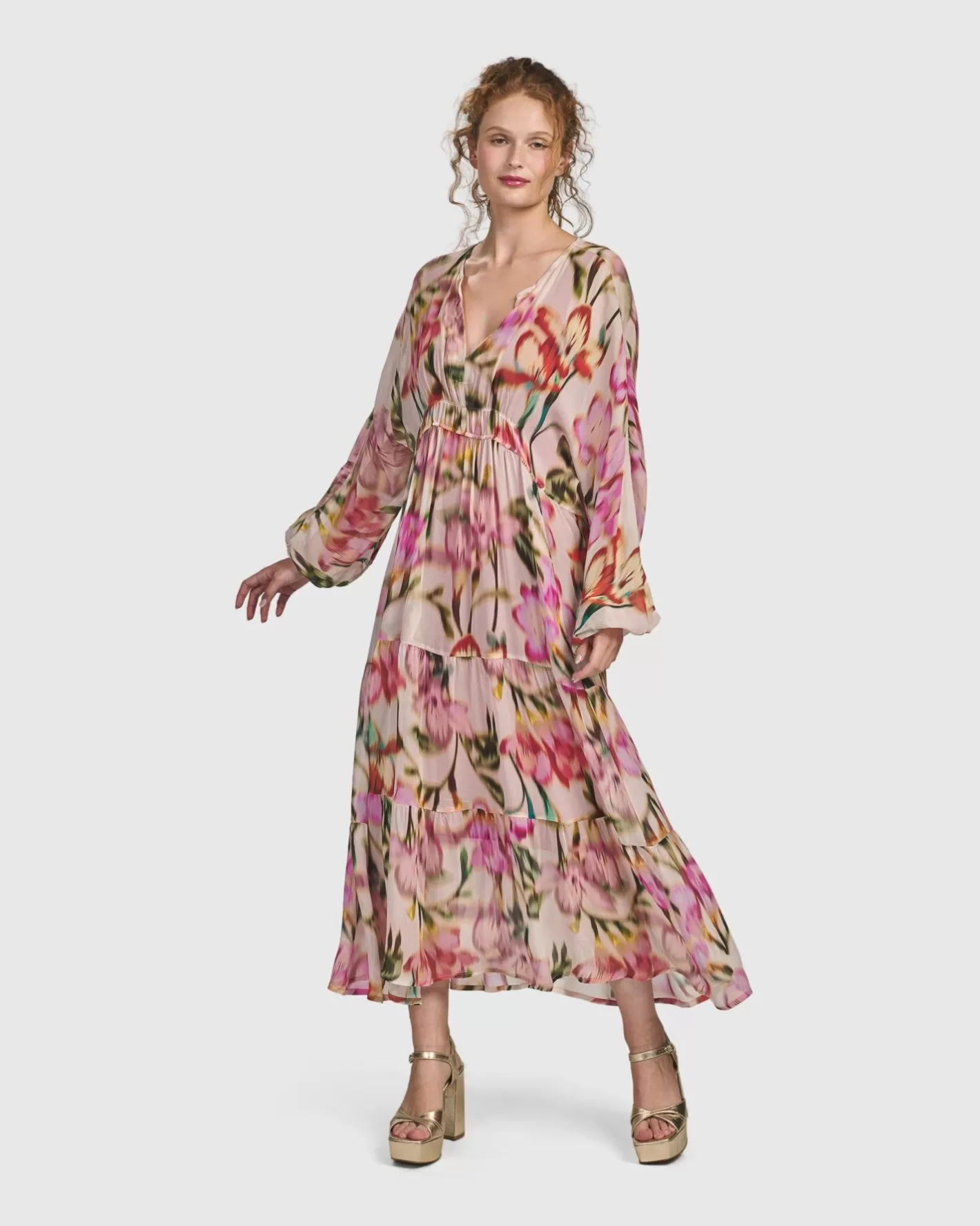 Azalea Chiffon Maxi Dress, Floral-ALEMBIKA Discount