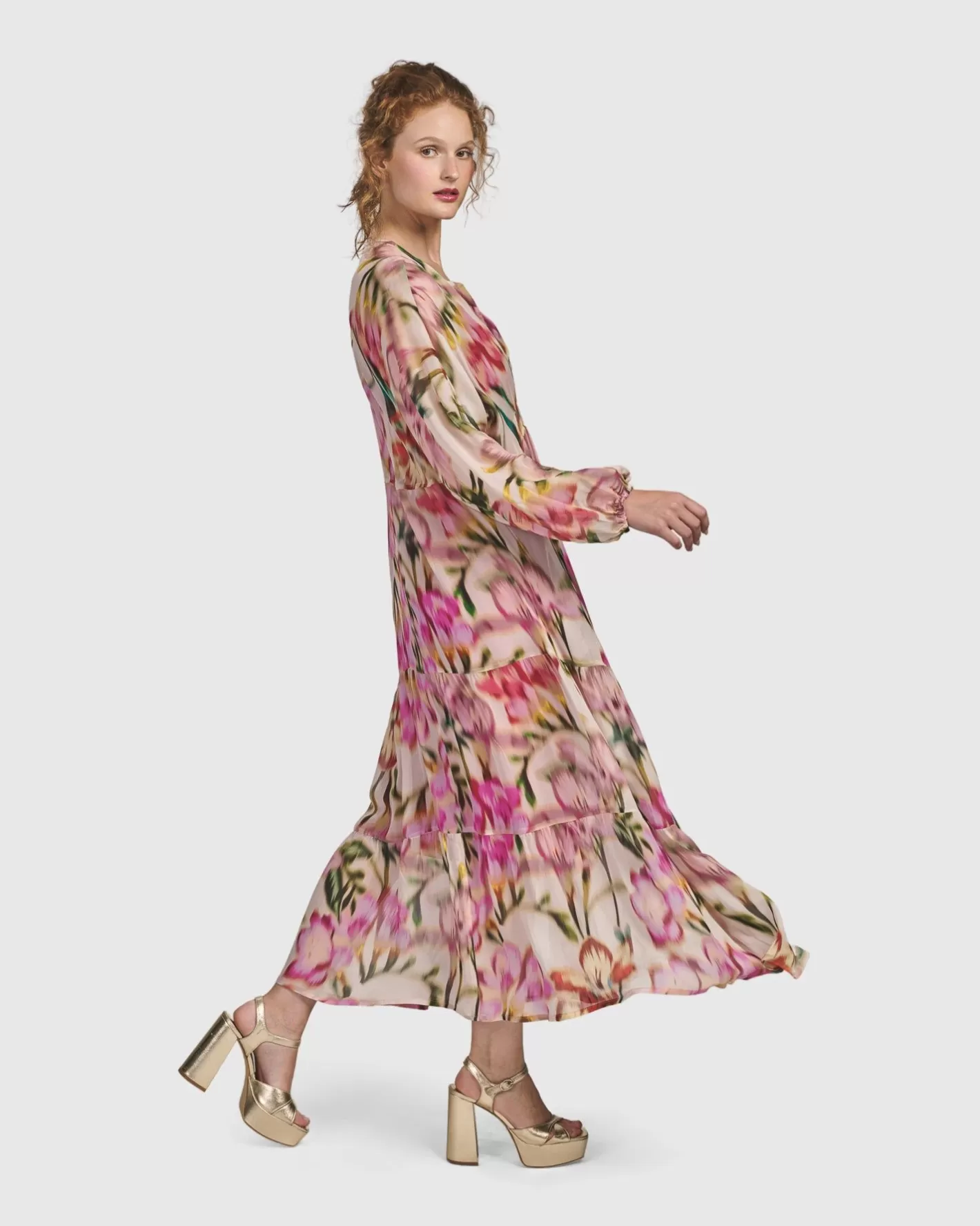 Azalea Chiffon Maxi Dress, Floral-ALEMBIKA Discount