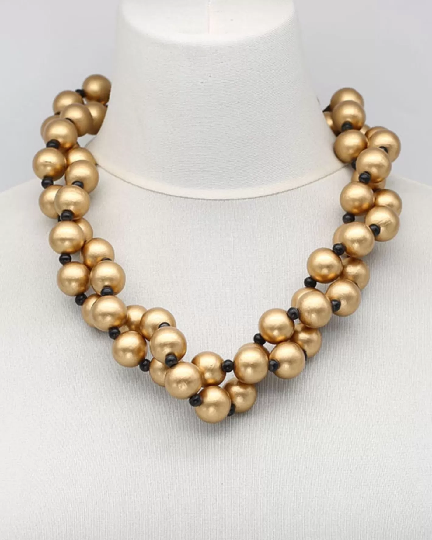 Big Bead Necklace, Gold-ALEMBIKA Online