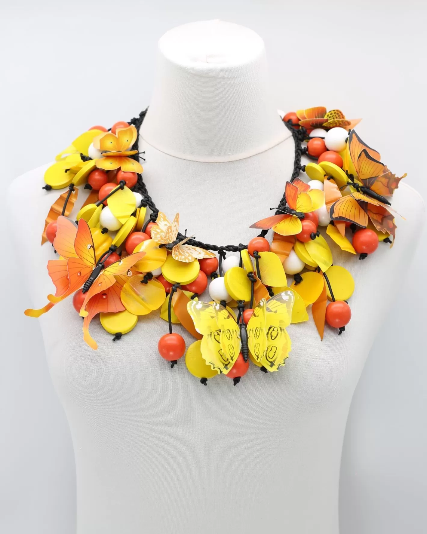 Butterflies Necklace, Yellow & Orange-ALEMBIKA Cheap