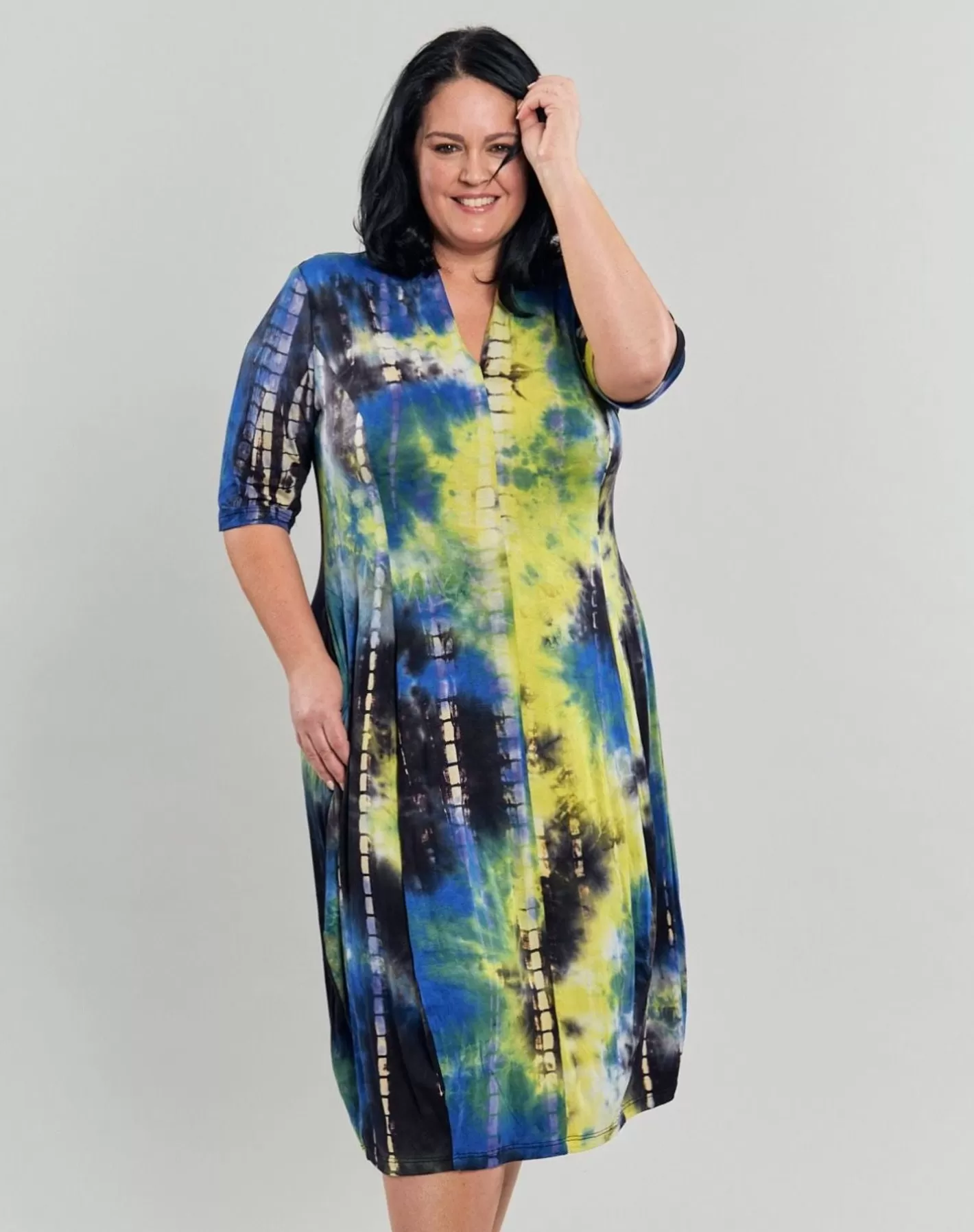 Carla Cocoon Midi Dress, Tie Dye-ALEMBIKA Cheap