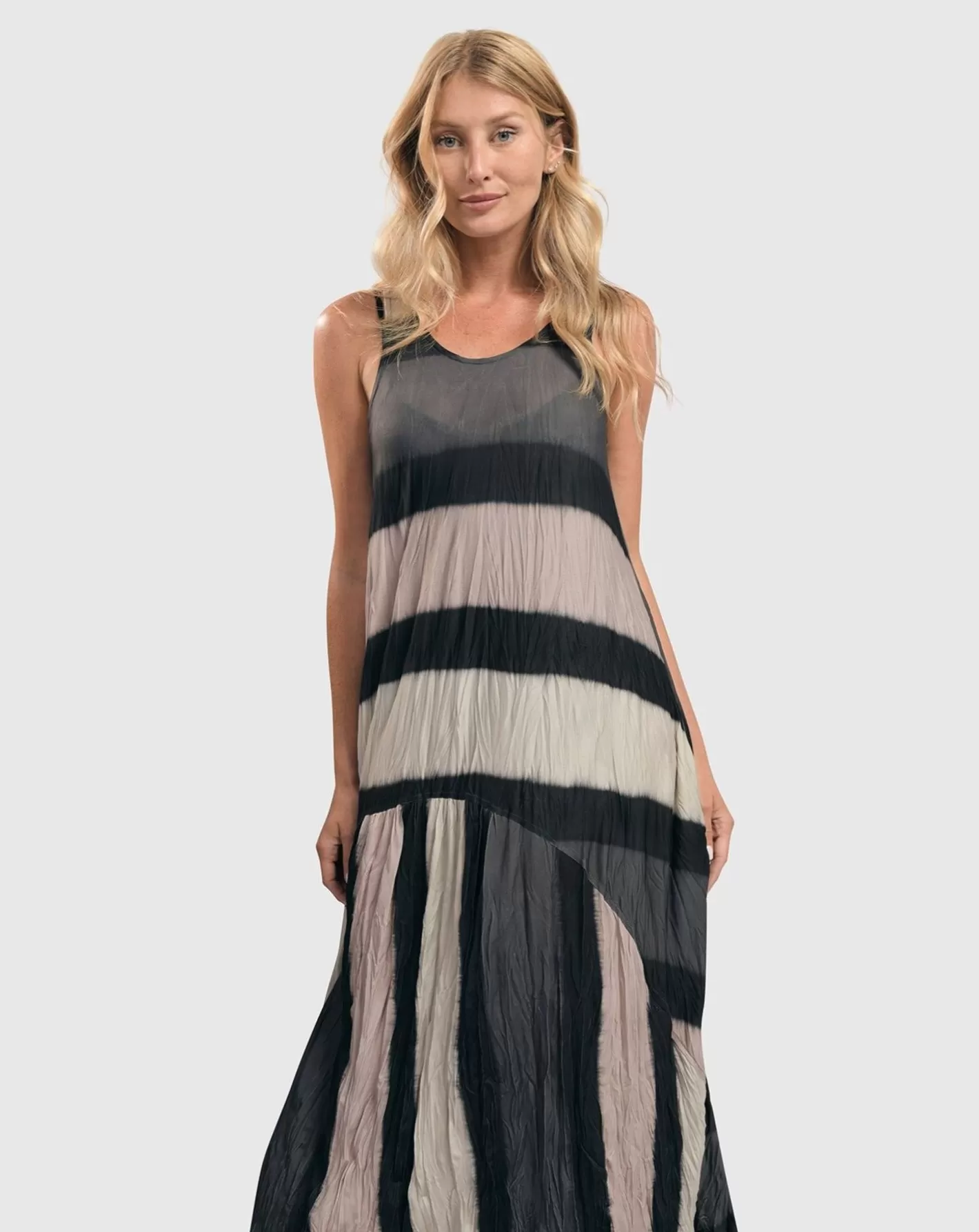 Charlie Crinkle Tank Dress, Stripe-ALEMBIKA Flash Sale