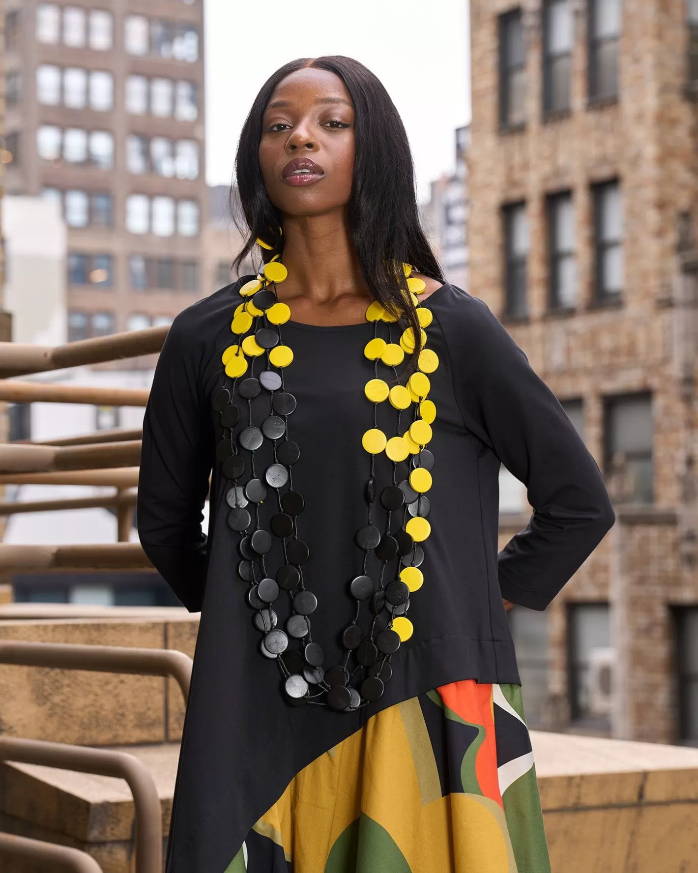 Coin Necklaces - Duo - Large (Yellow/Black)-ALEMBIKA Hot