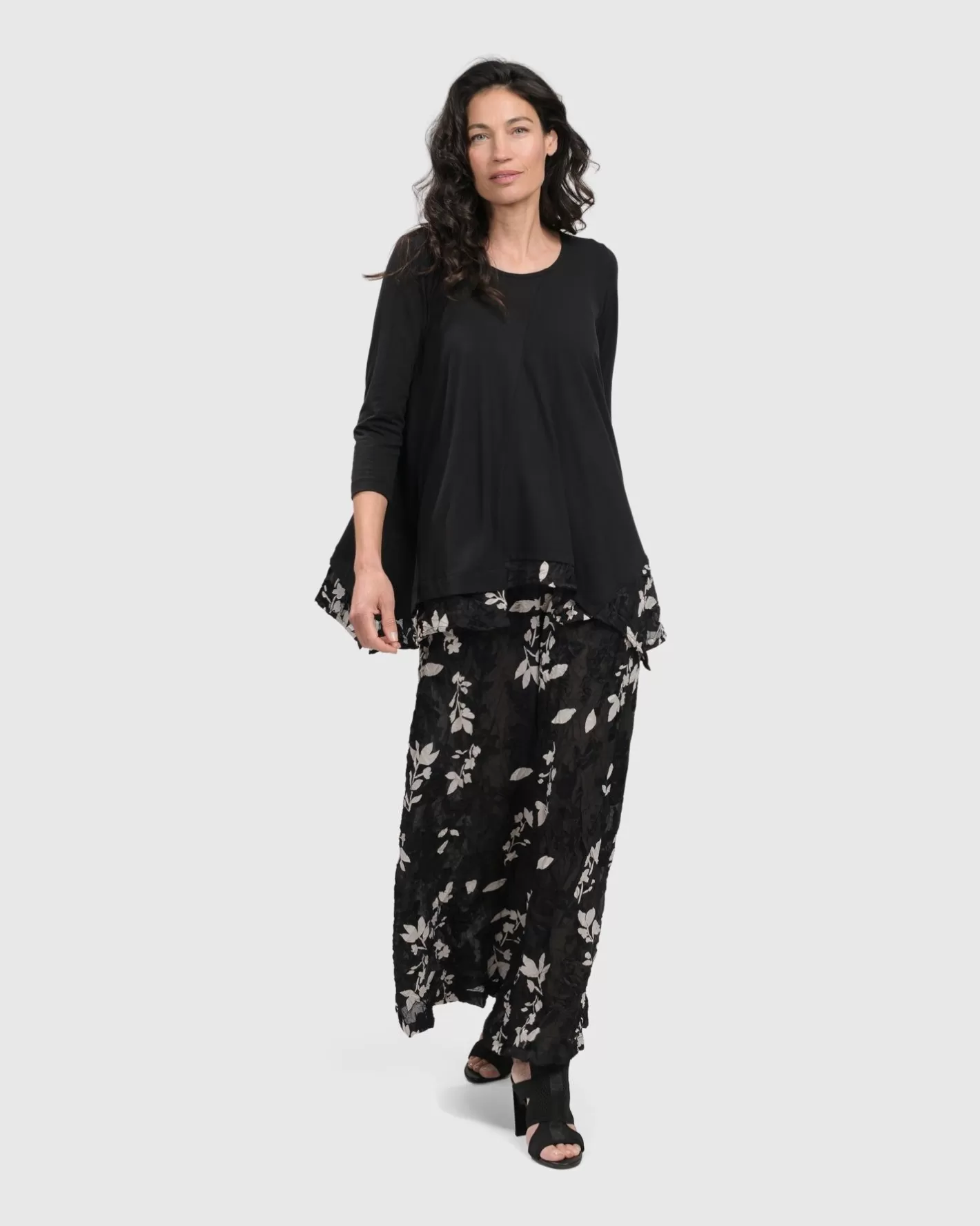 Cultured Club Palazzo Pants, Leaves-ALEMBIKA Cheap