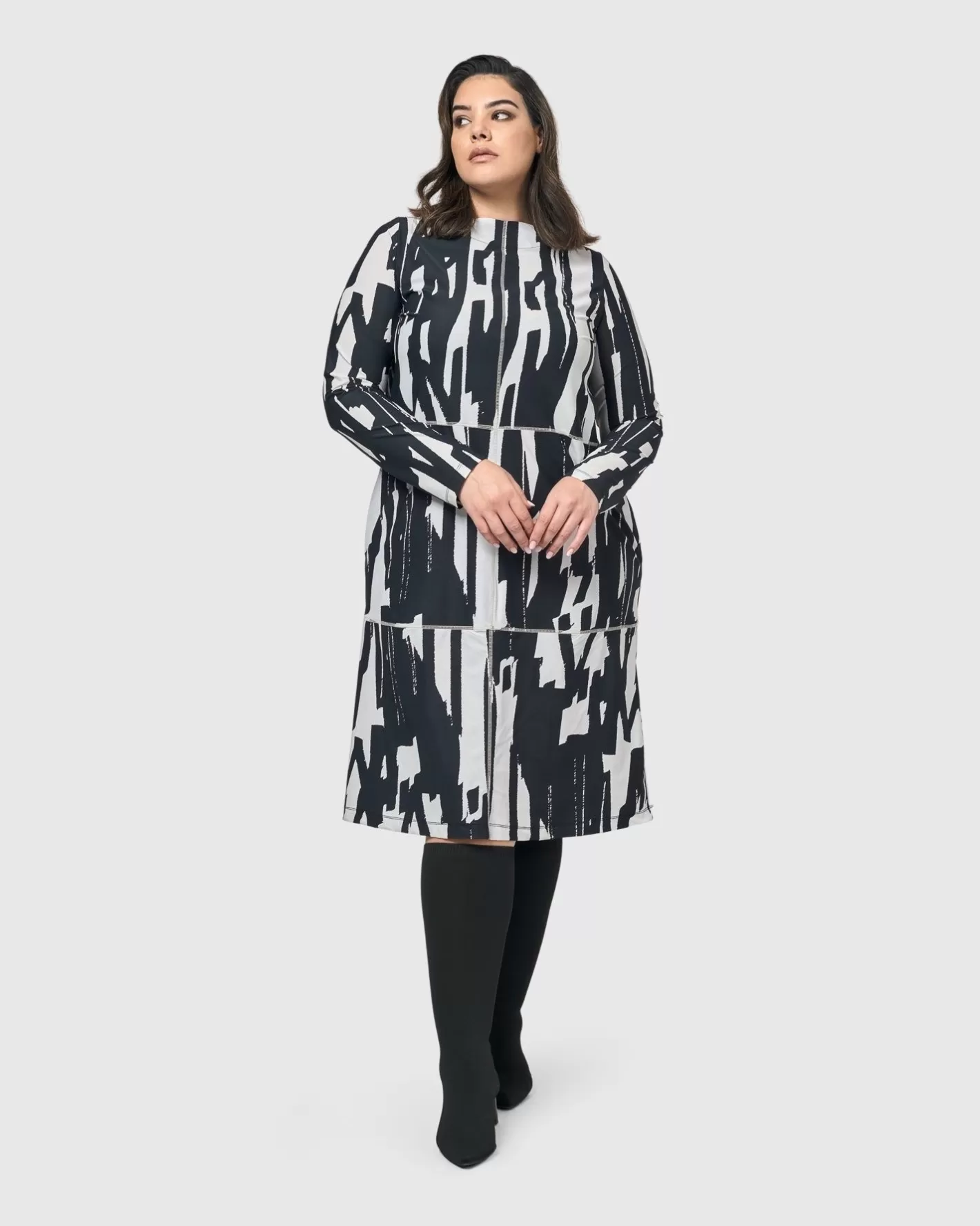 Cyber Boxy Dress, Brush-ALEMBIKA Cheap