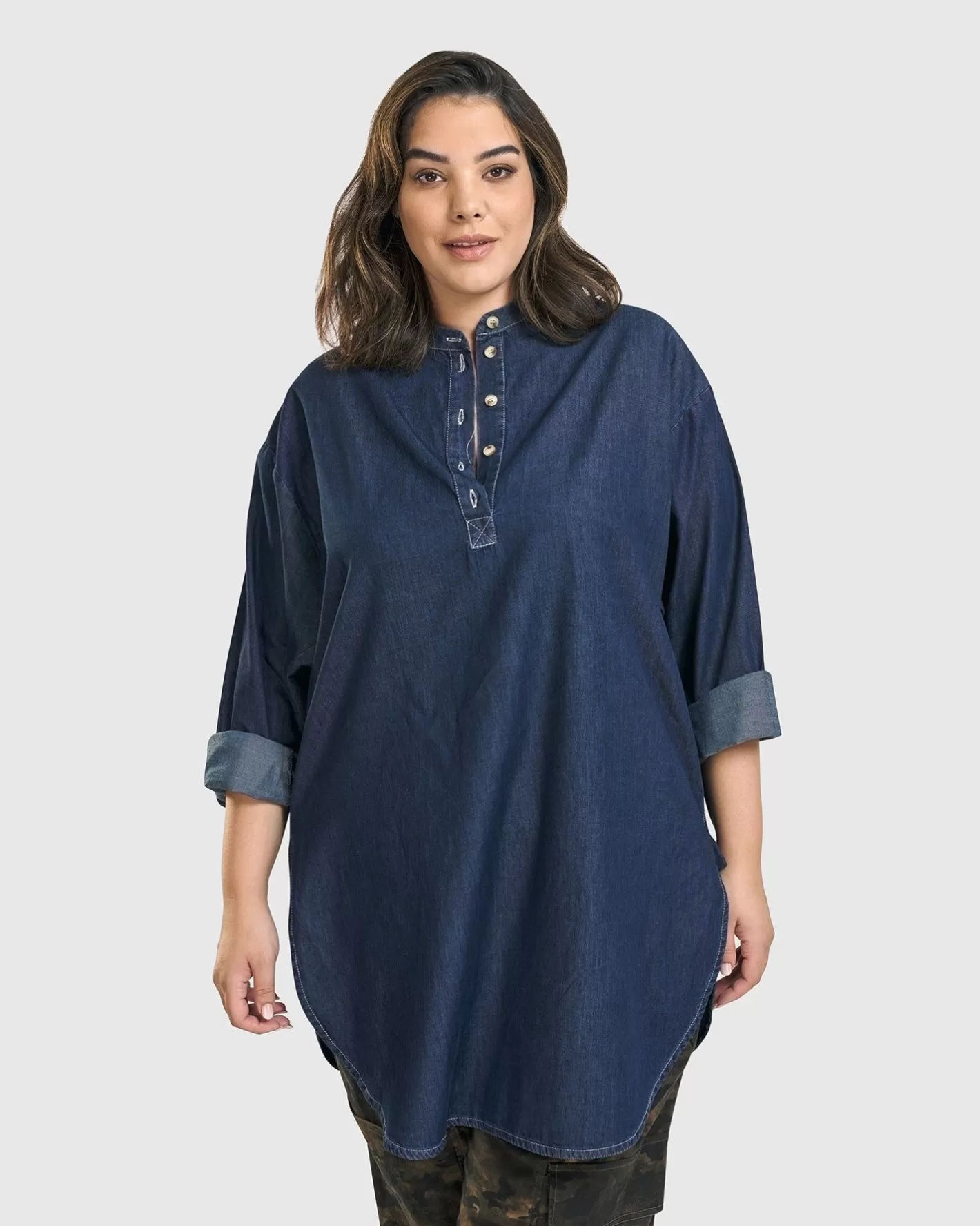 Daniella Tunic Top, Denim-ALEMBIKA Clearance