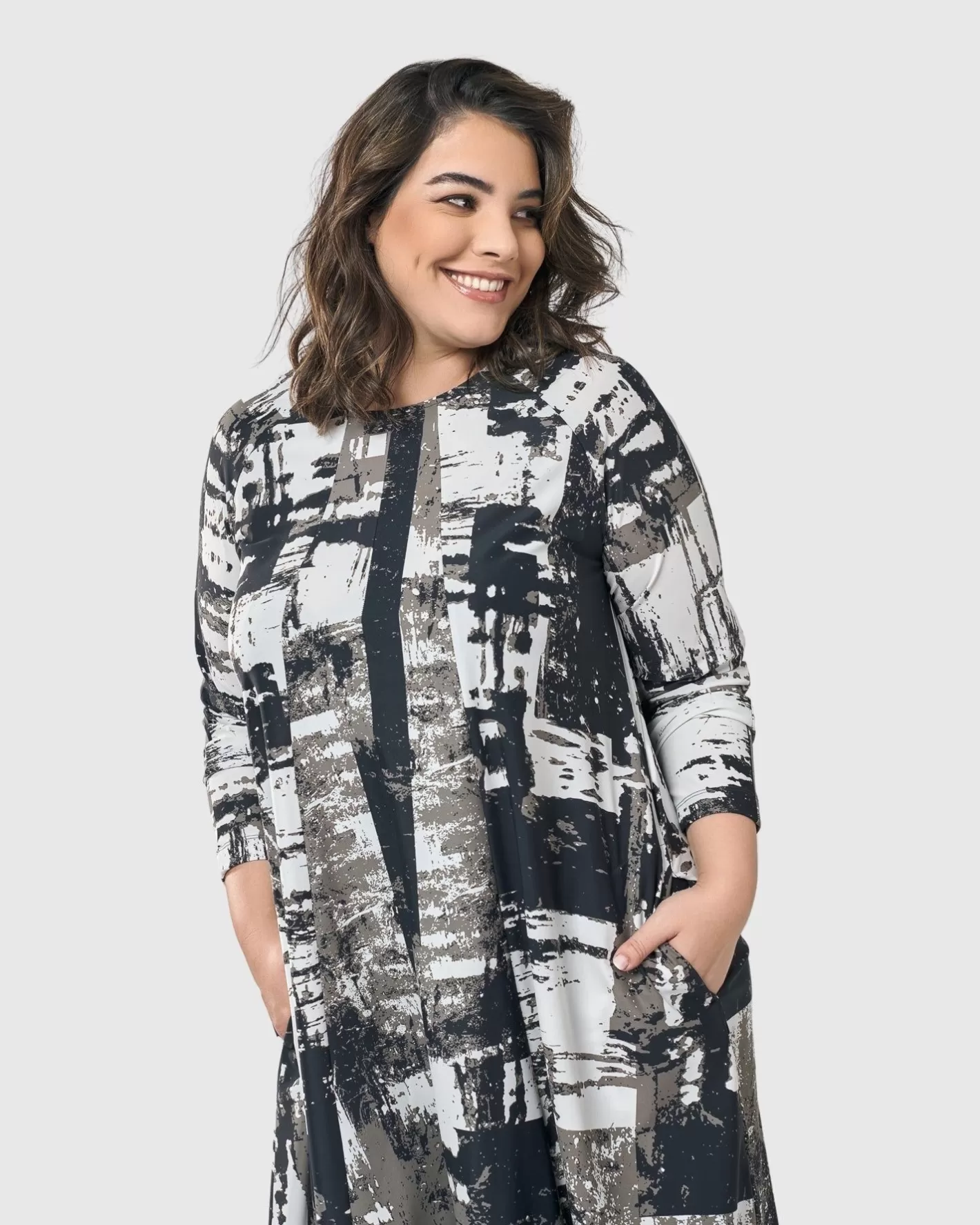 Digi A-Line Dress, Marble-ALEMBIKA Hot