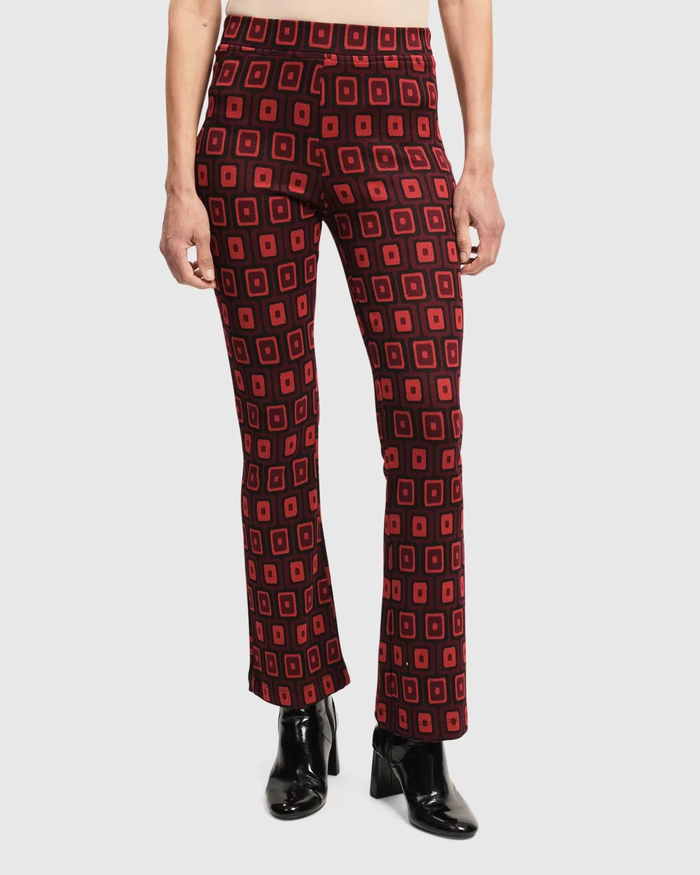 Dynamite Days Bell Bottom Pants, Red-ALEMBIKA Best Sale