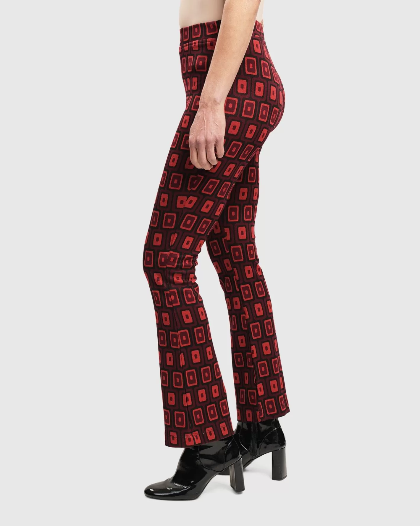 Dynamite Days Bell Bottom Pants, Red-ALEMBIKA Best Sale