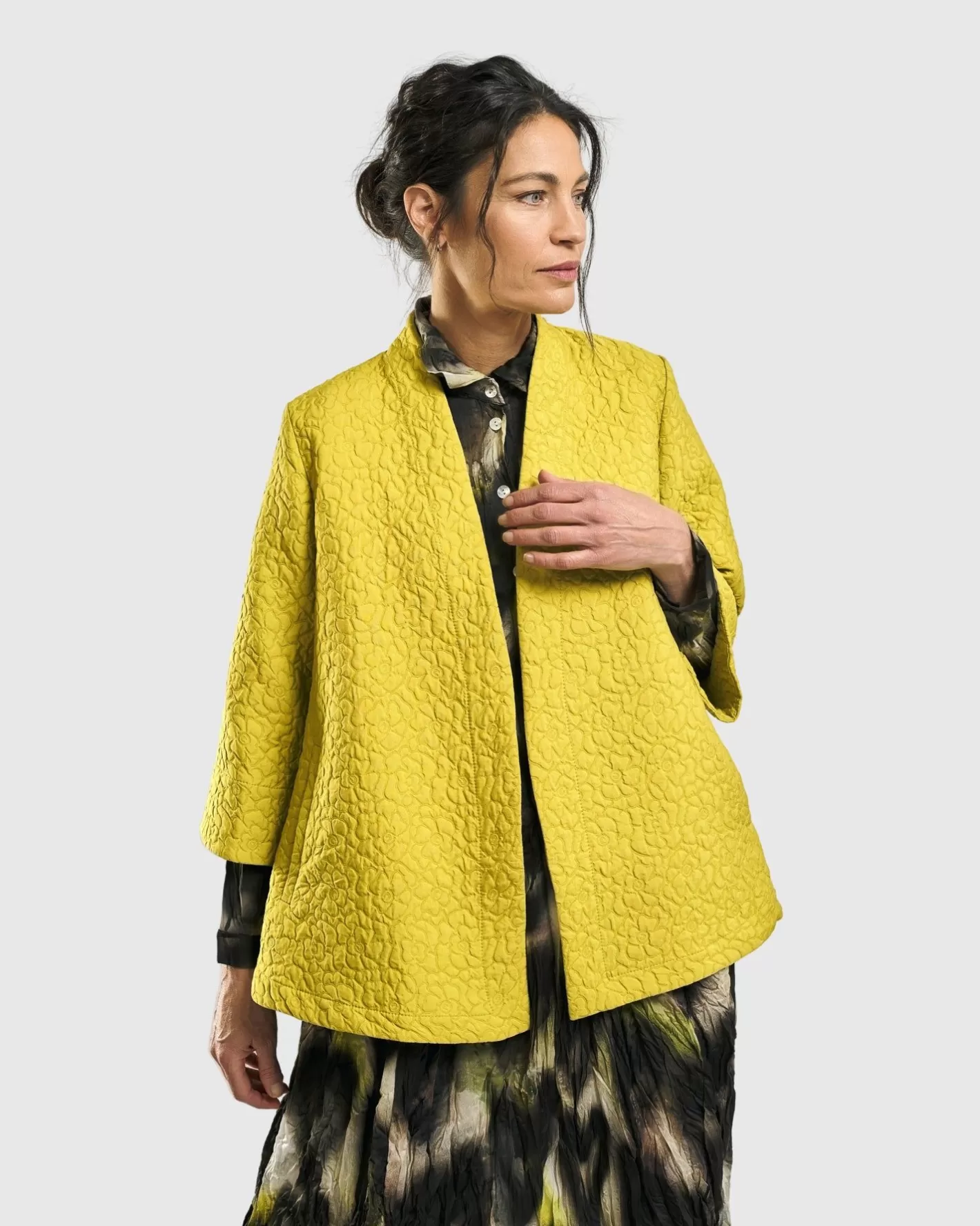 Empress A-Line Jacket, Yellow-ALEMBIKA Outlet