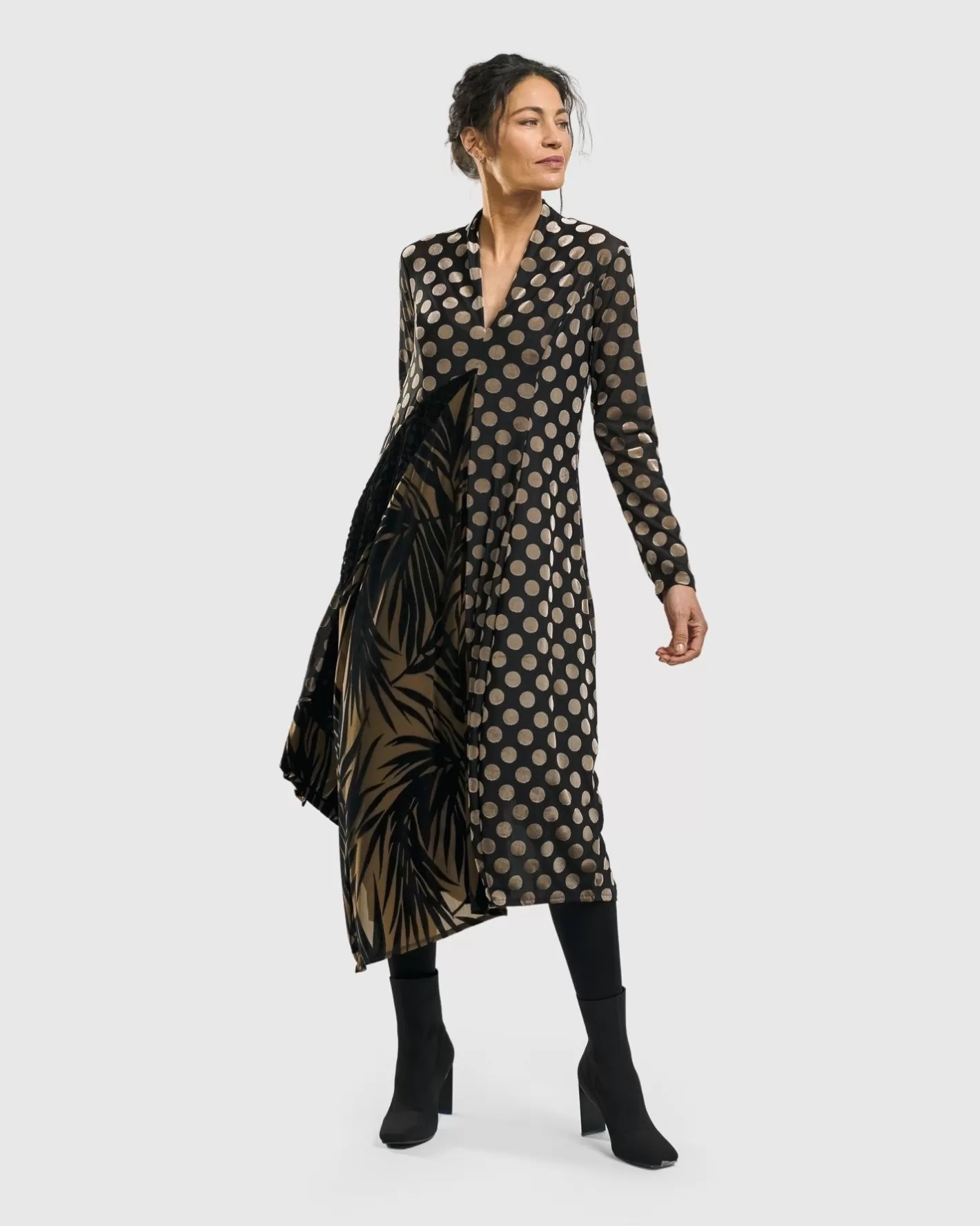 Equinox Cocoon Dress, Gold-ALEMBIKA Flash Sale