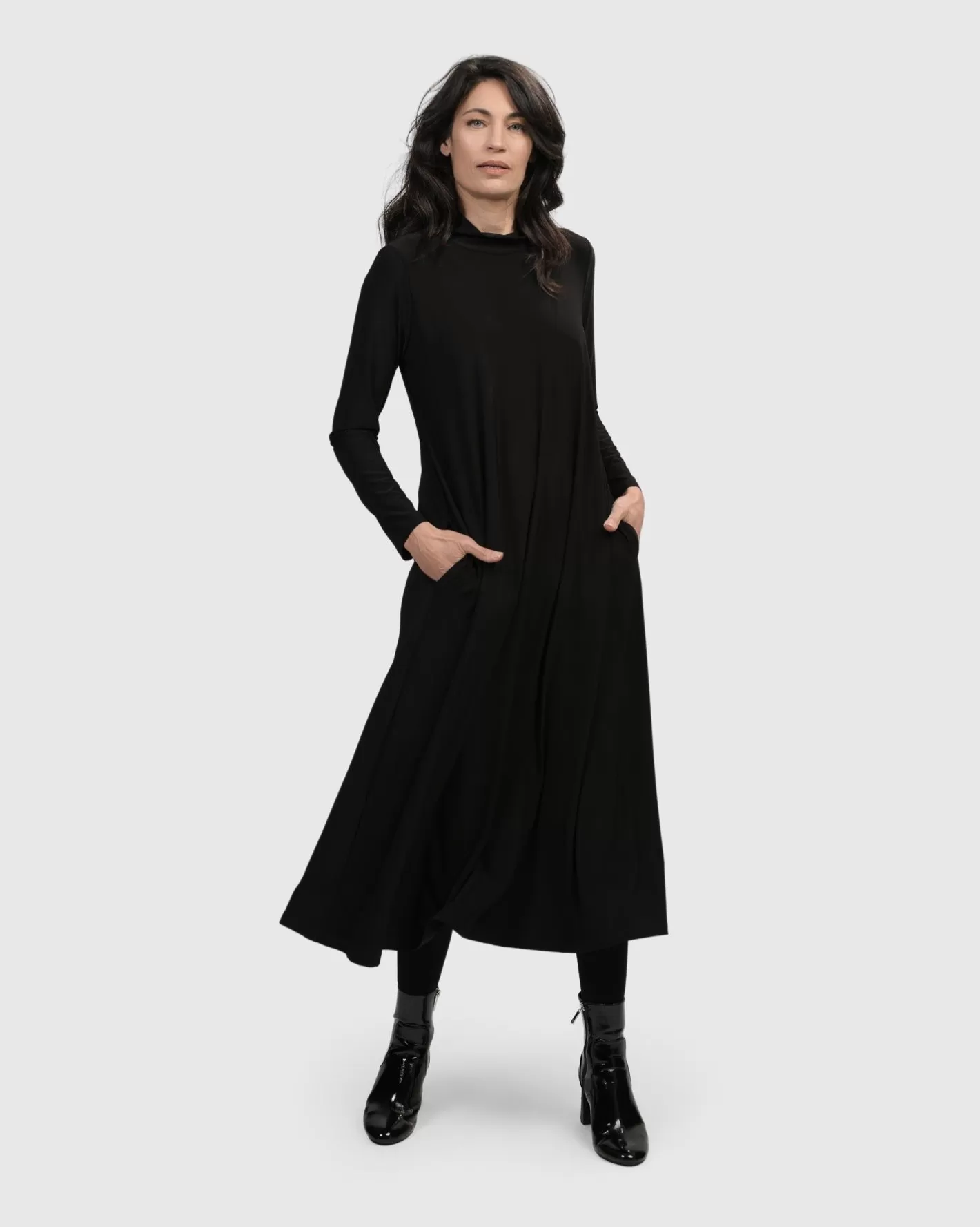 Essential A Line Dress, Black-ALEMBIKA Cheap