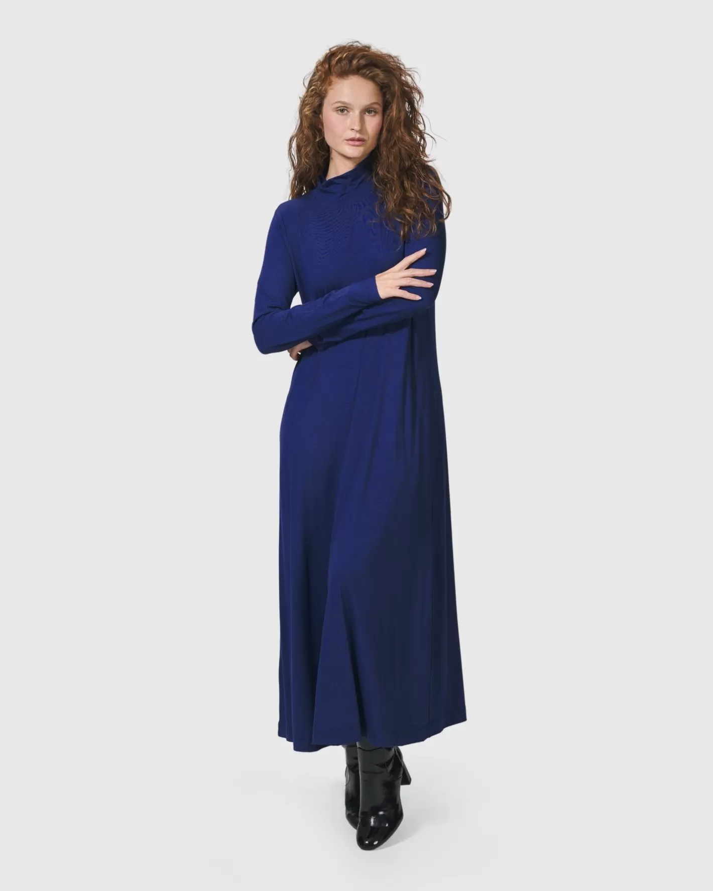 Essential A-Line Dress, Royal Blue-ALEMBIKA Store