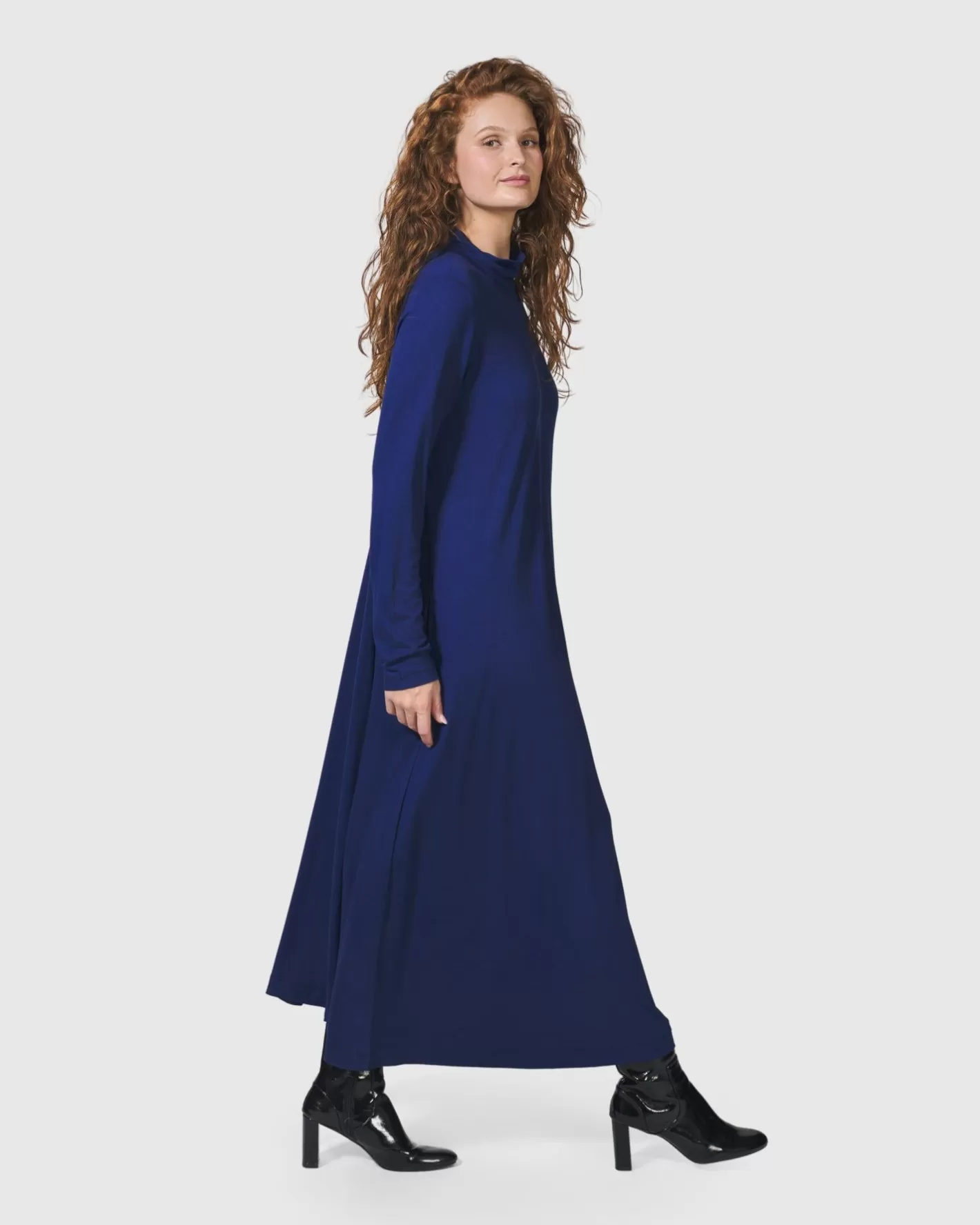 Essential A-Line Dress, Royal Blue-ALEMBIKA Store