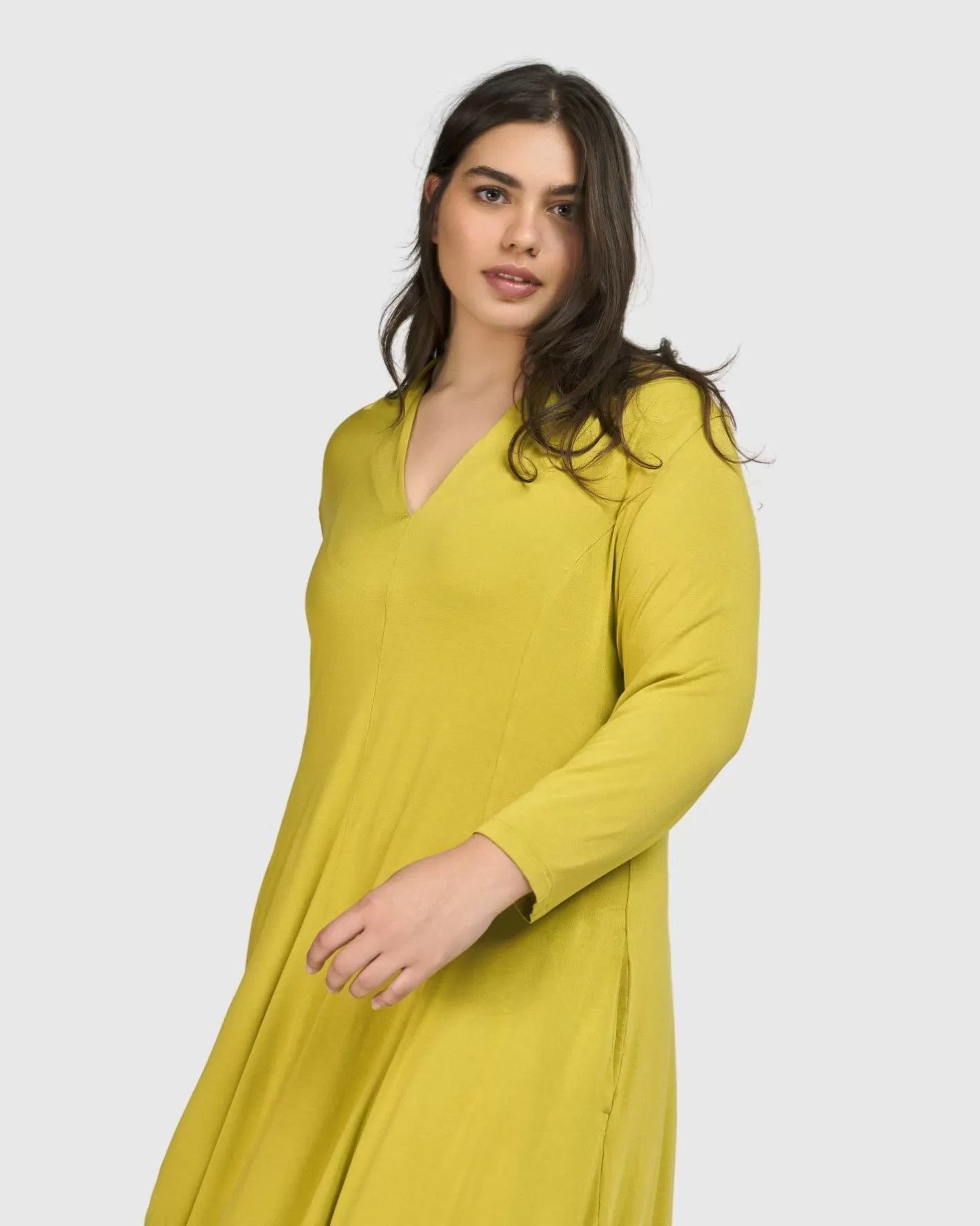 Essential Cocoon Dress, Lime-ALEMBIKA Fashion