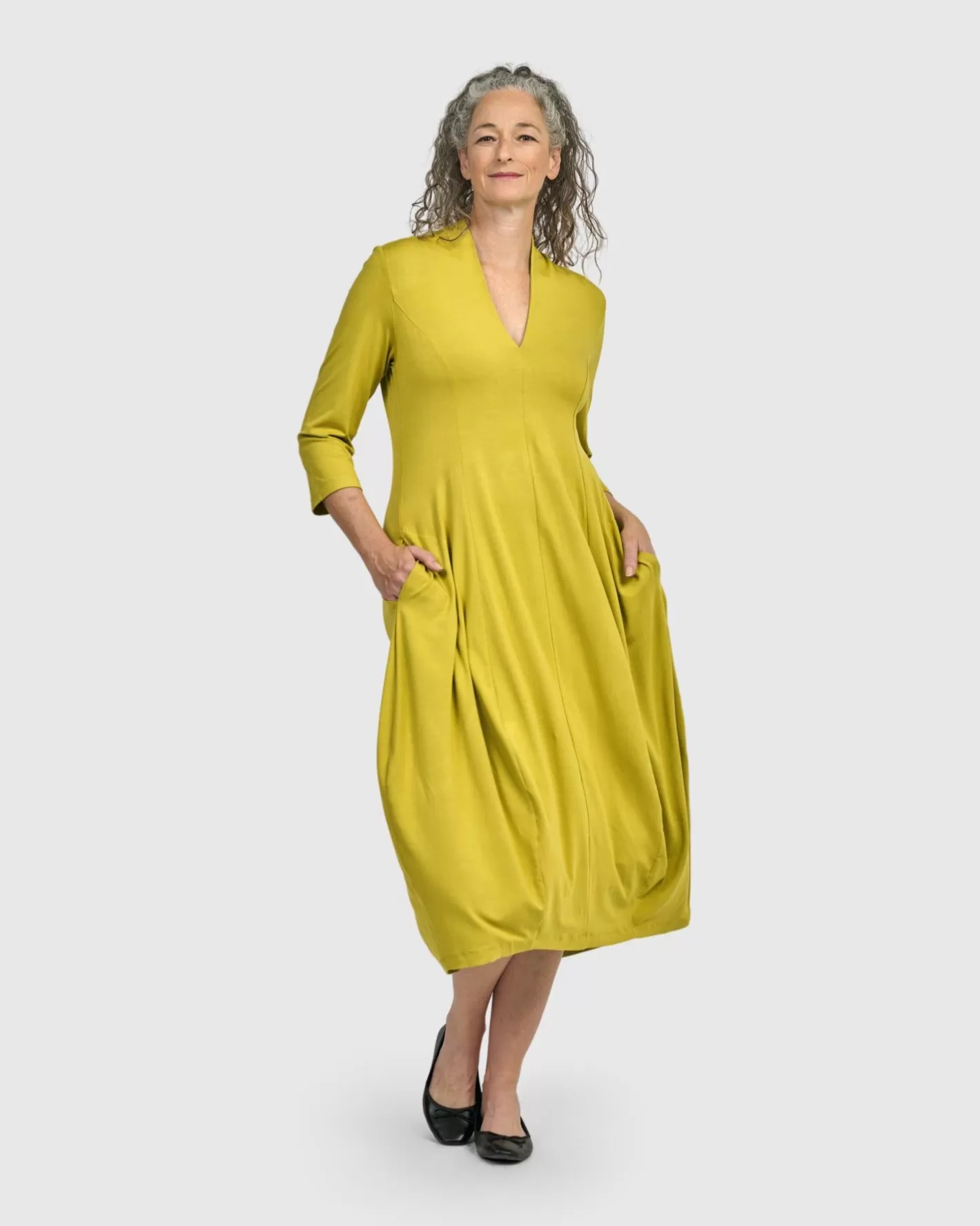 Essential Cocoon Dress, Lime-ALEMBIKA Shop