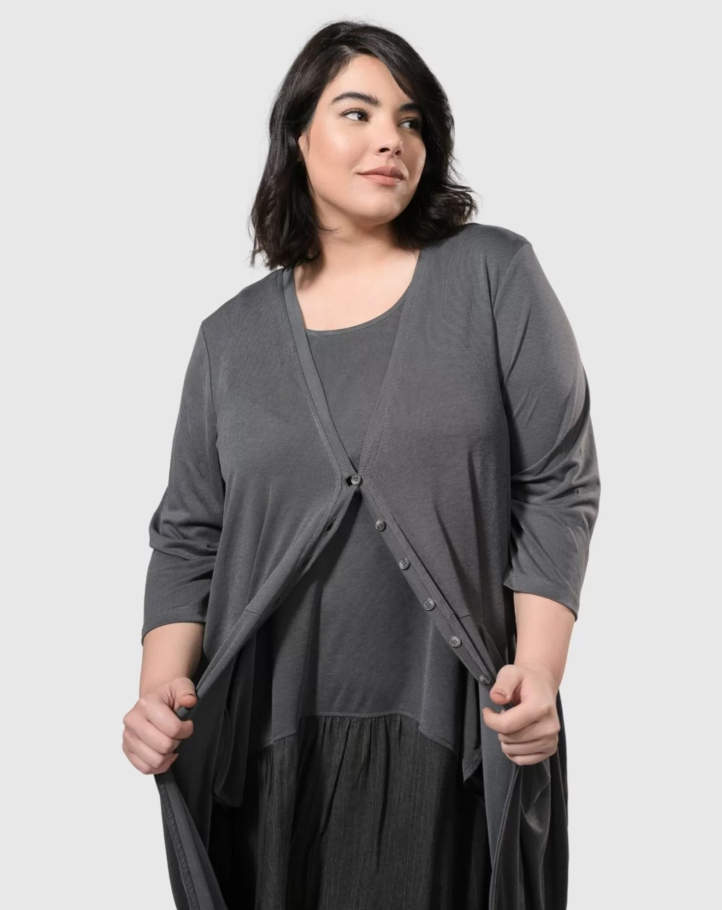 Essential Draped Cocoon Jacket, Grey-ALEMBIKA Hot