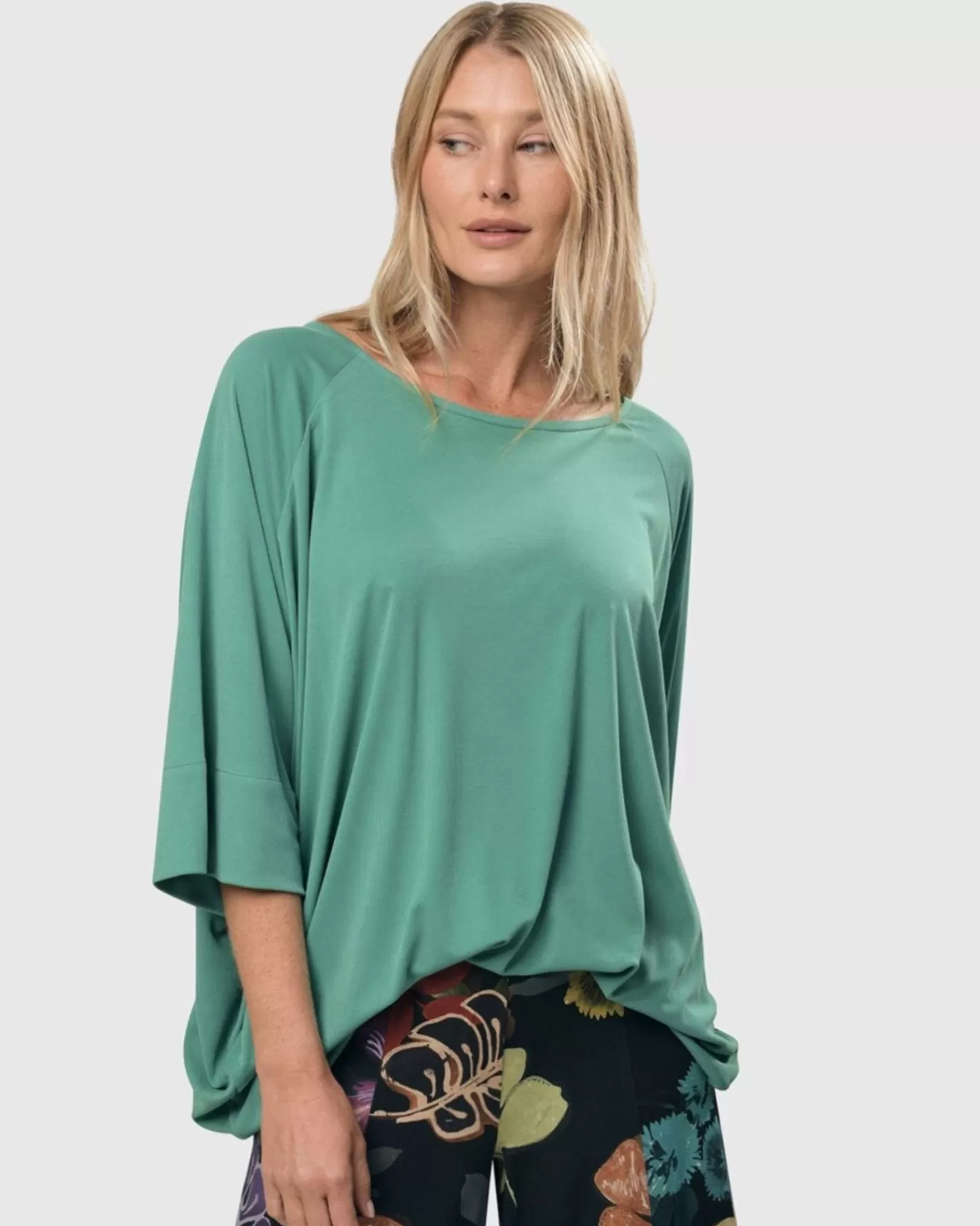 Essential Favorite Cupro Blouson Top, Seafoam-ALEMBIKA Best Sale