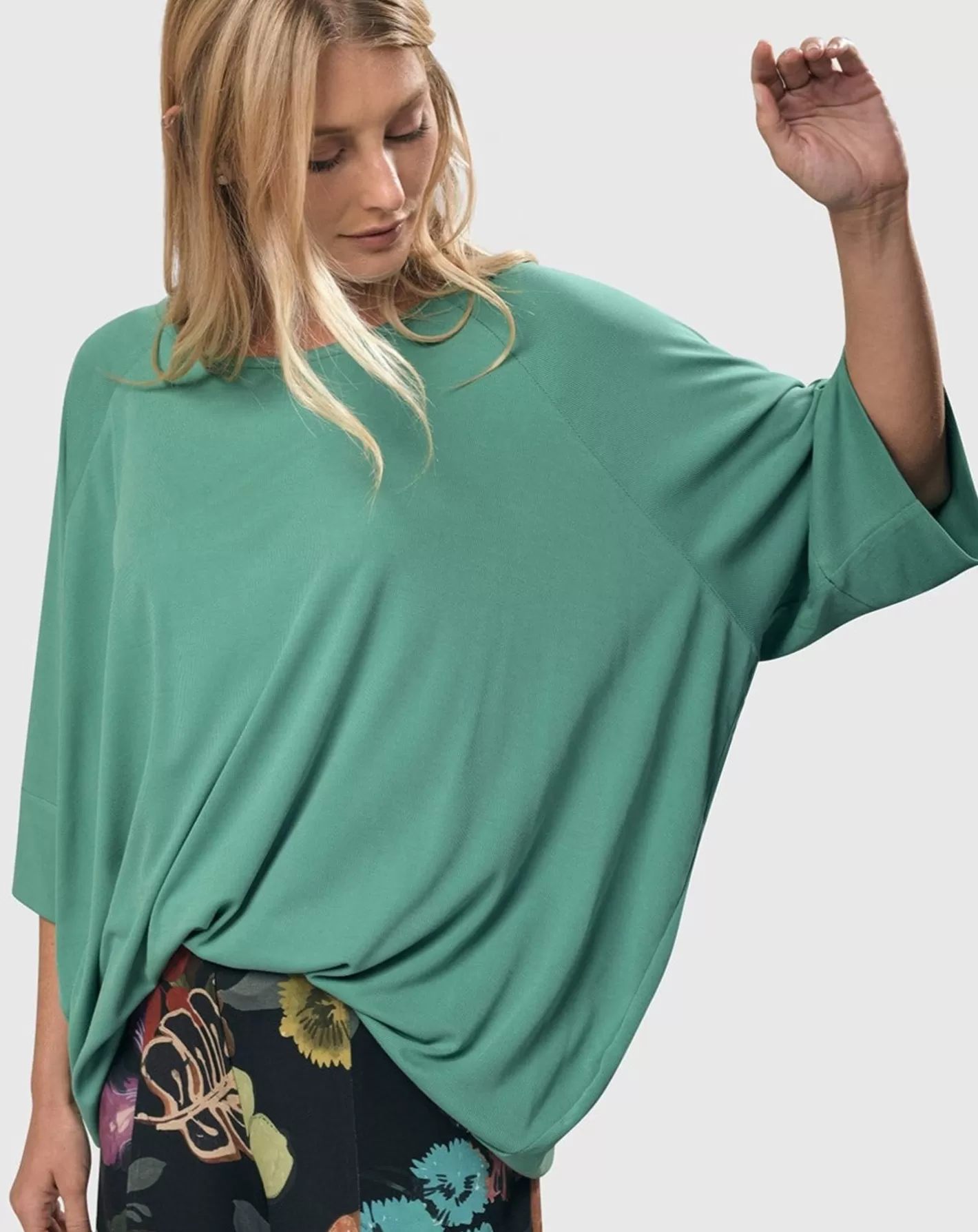 Essential Favorite Cupro Blouson Top, Seafoam-ALEMBIKA Best Sale