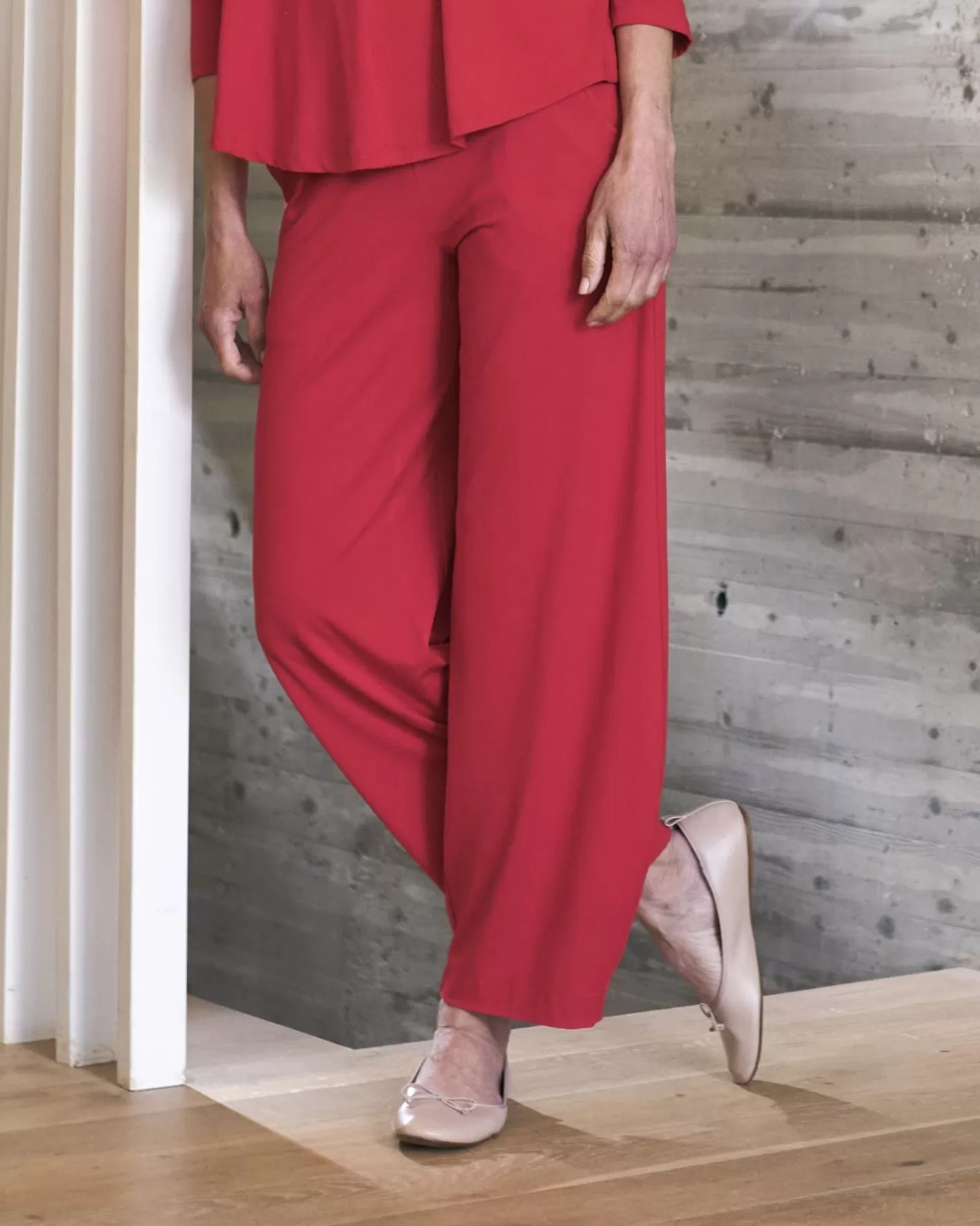 Essential Flow Pants, Red Rose-ALEMBIKA Flash Sale