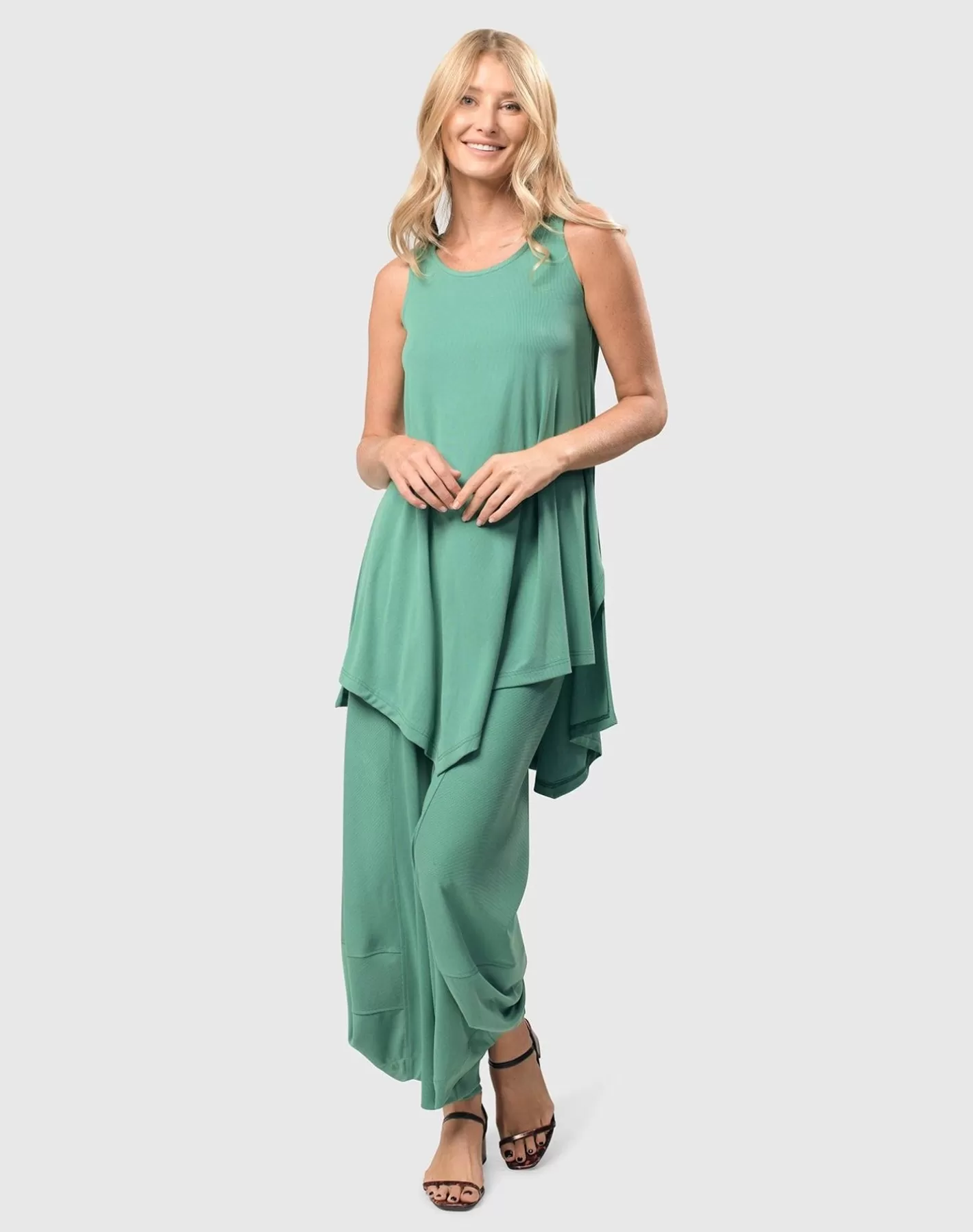 Essential Go-To Cupro Punto Pants, Seafoam-ALEMBIKA Discount