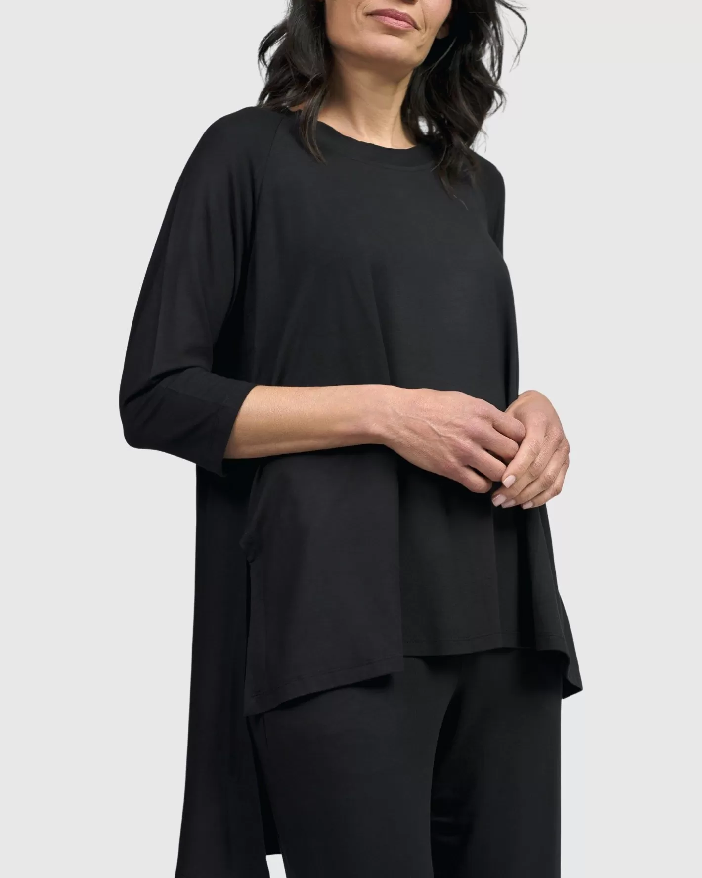 Essential Hi-Lo Top, Black-ALEMBIKA Best Sale