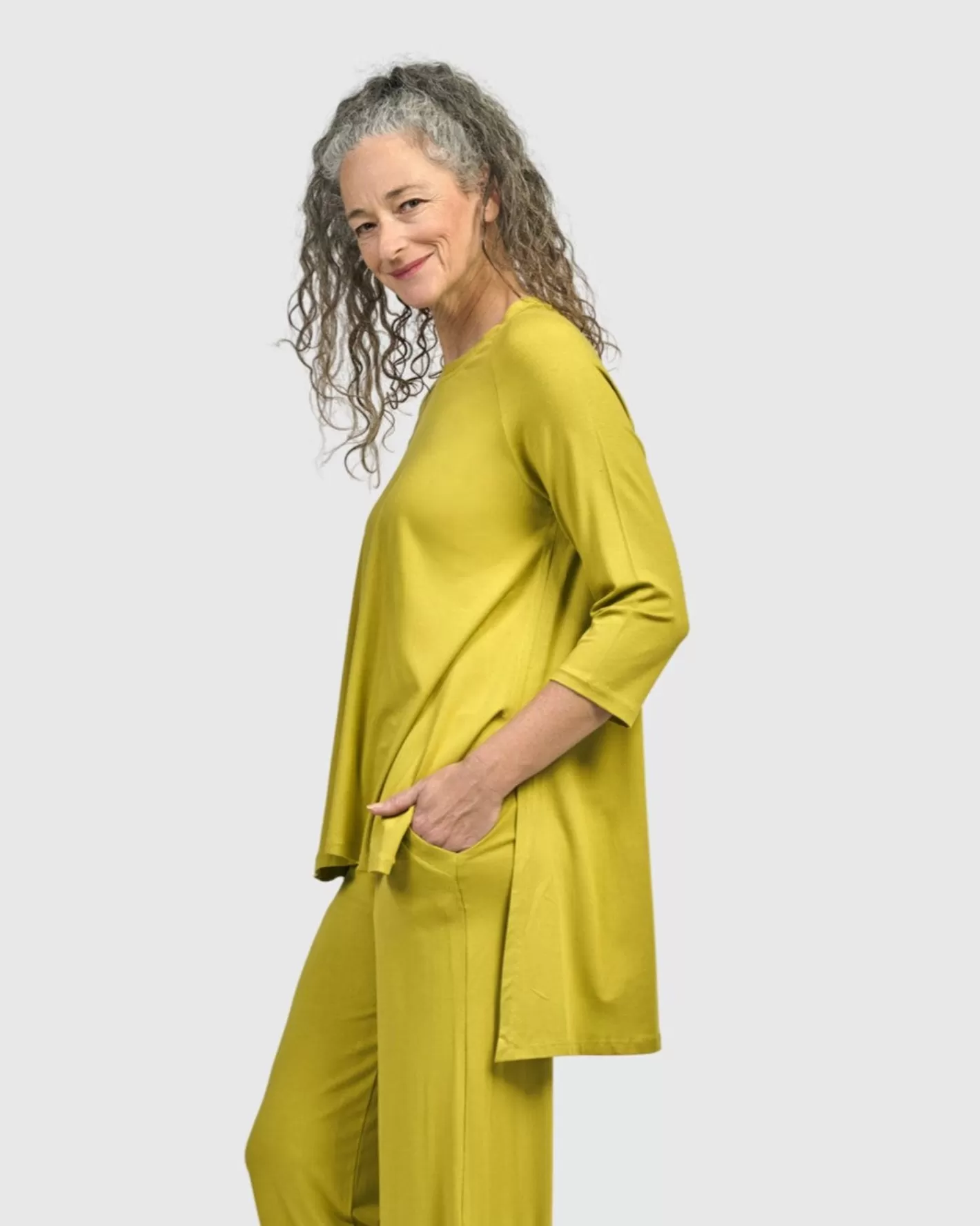 Essential Hi-Lo Top, Lime-ALEMBIKA Store