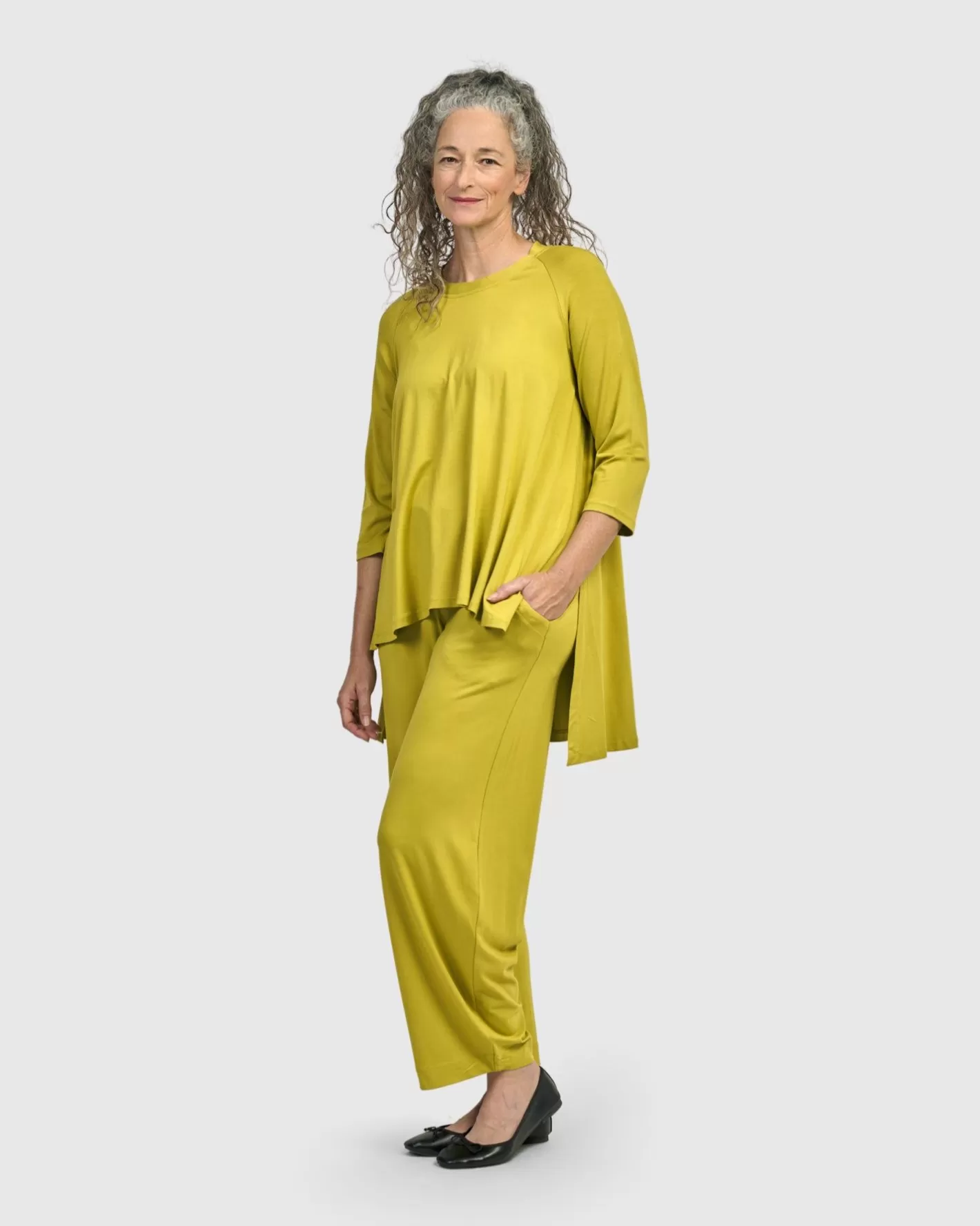 Essential Hi-Lo Top, Lime-ALEMBIKA Store