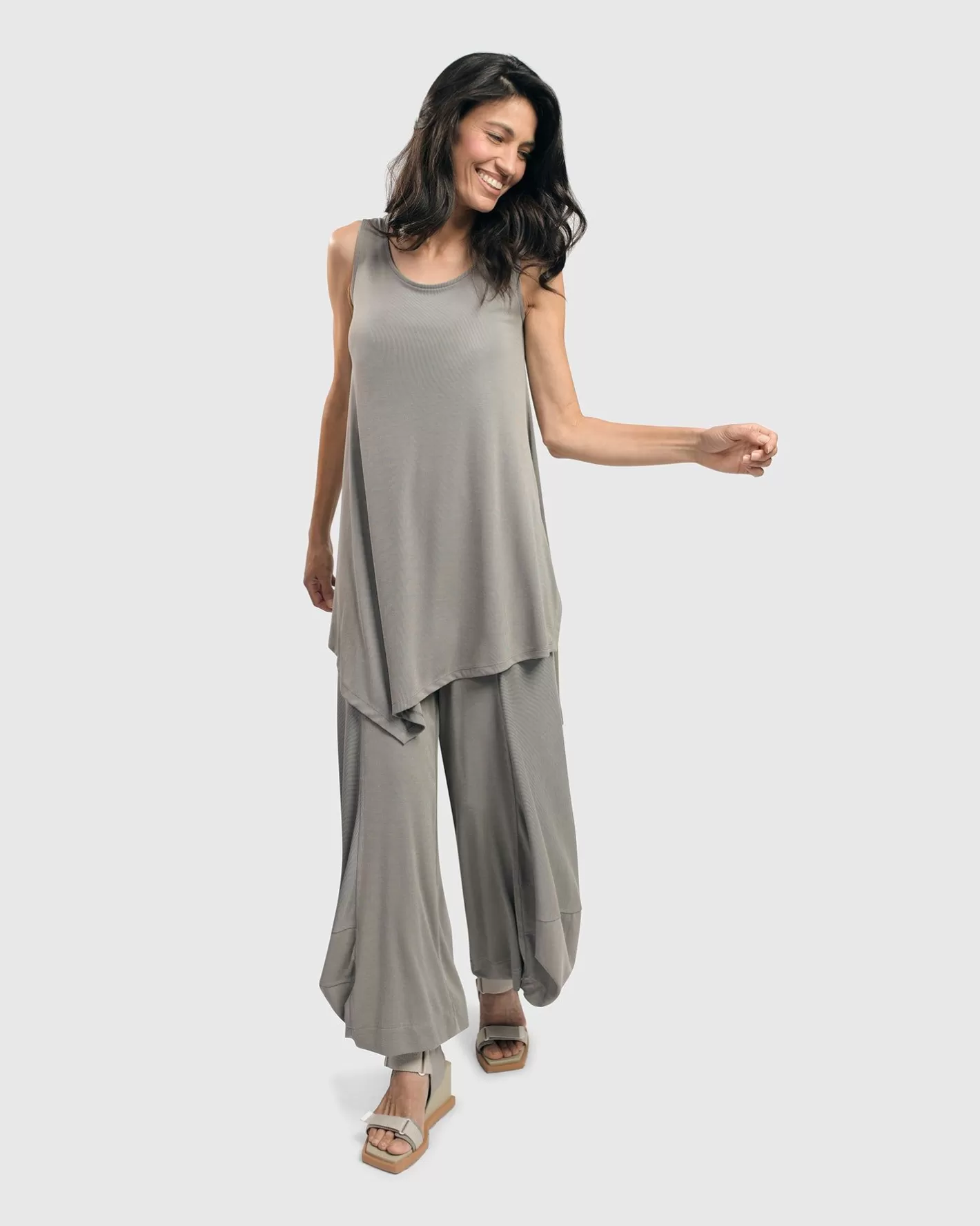 Essential Joy Sleeveless Tunic Top, Fog-ALEMBIKA Clearance