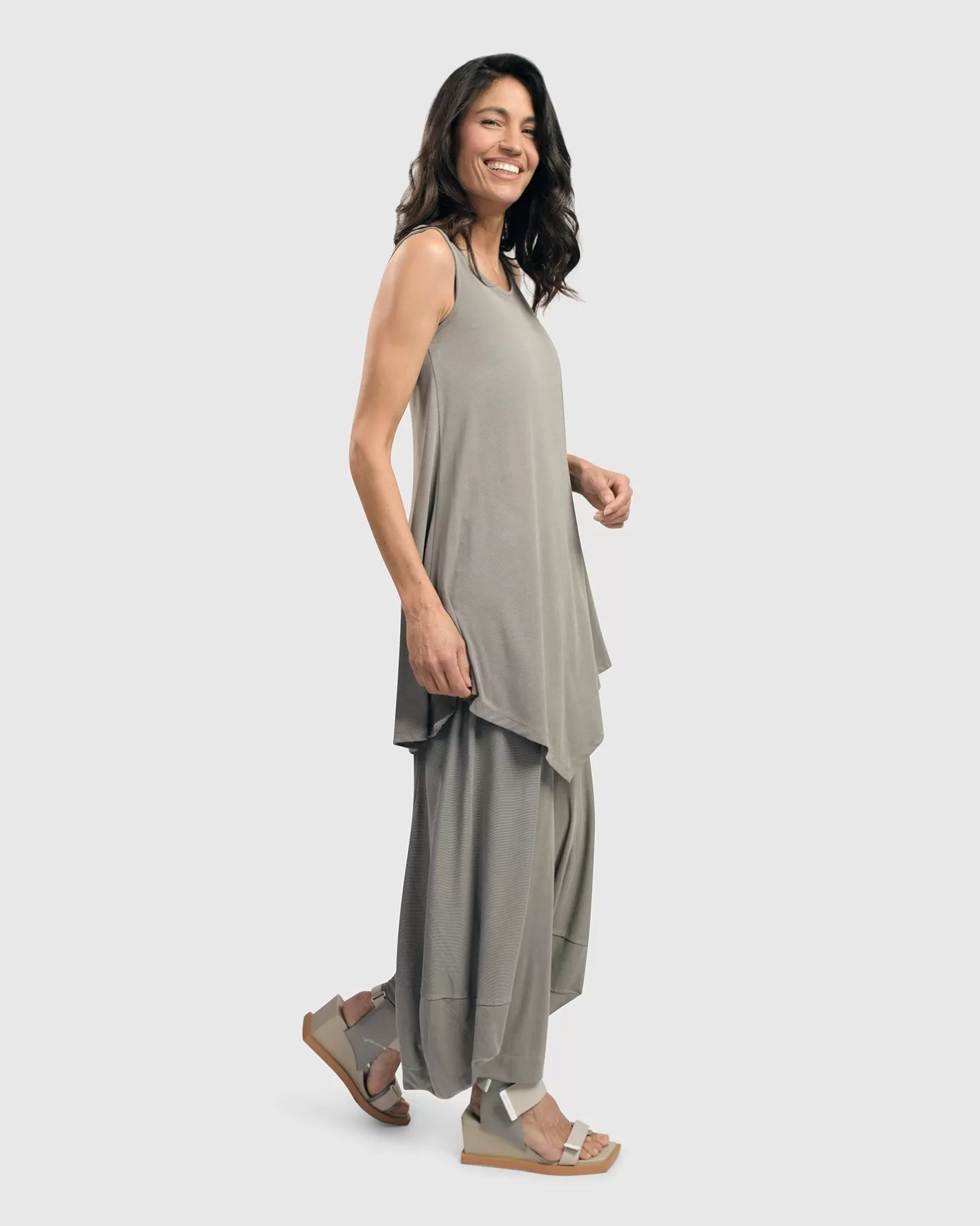 Essential Joy Sleeveless Tunic Top, Fog-ALEMBIKA Discount