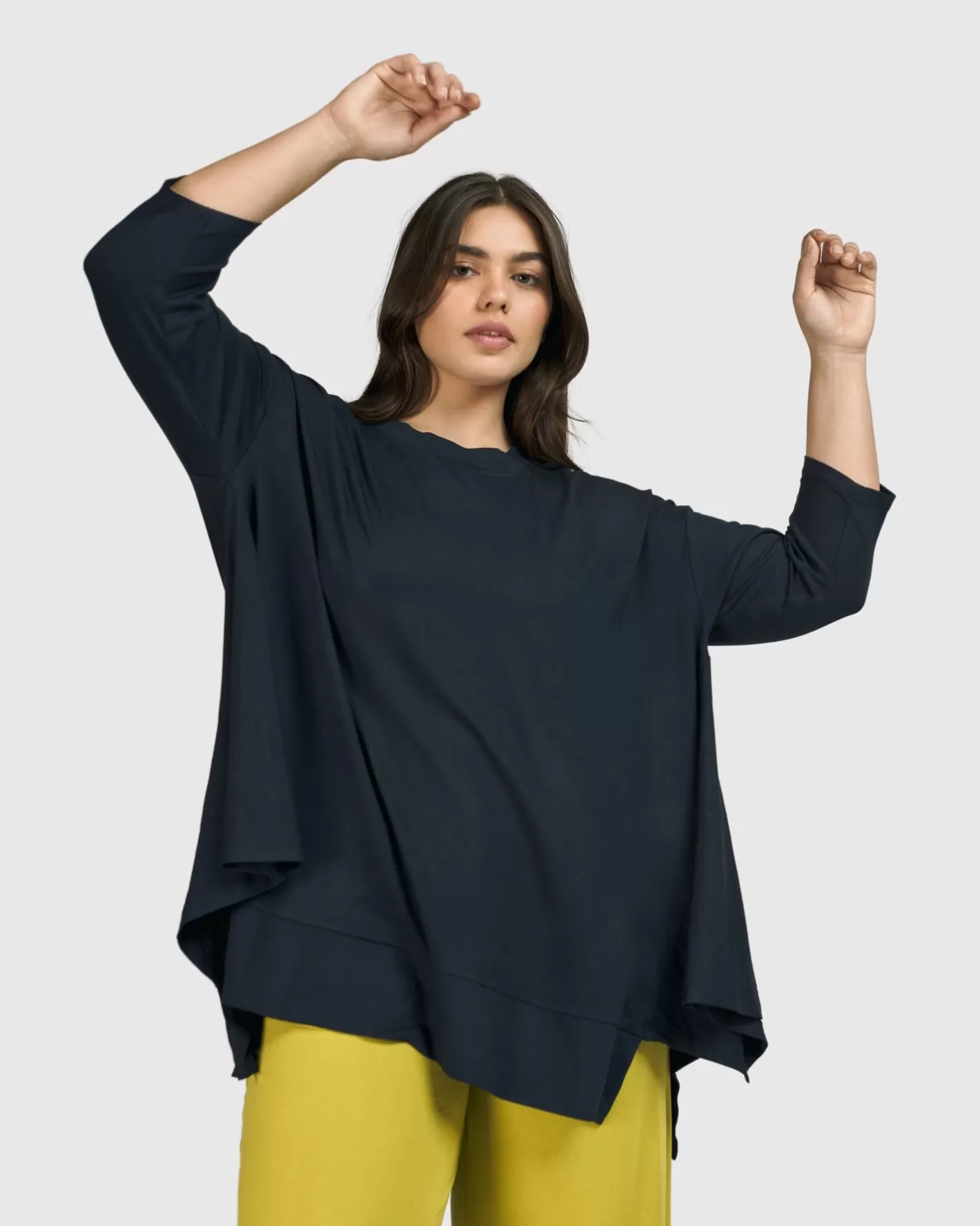 Essential Oversized Trapeze Top, Ocean-ALEMBIKA Clearance