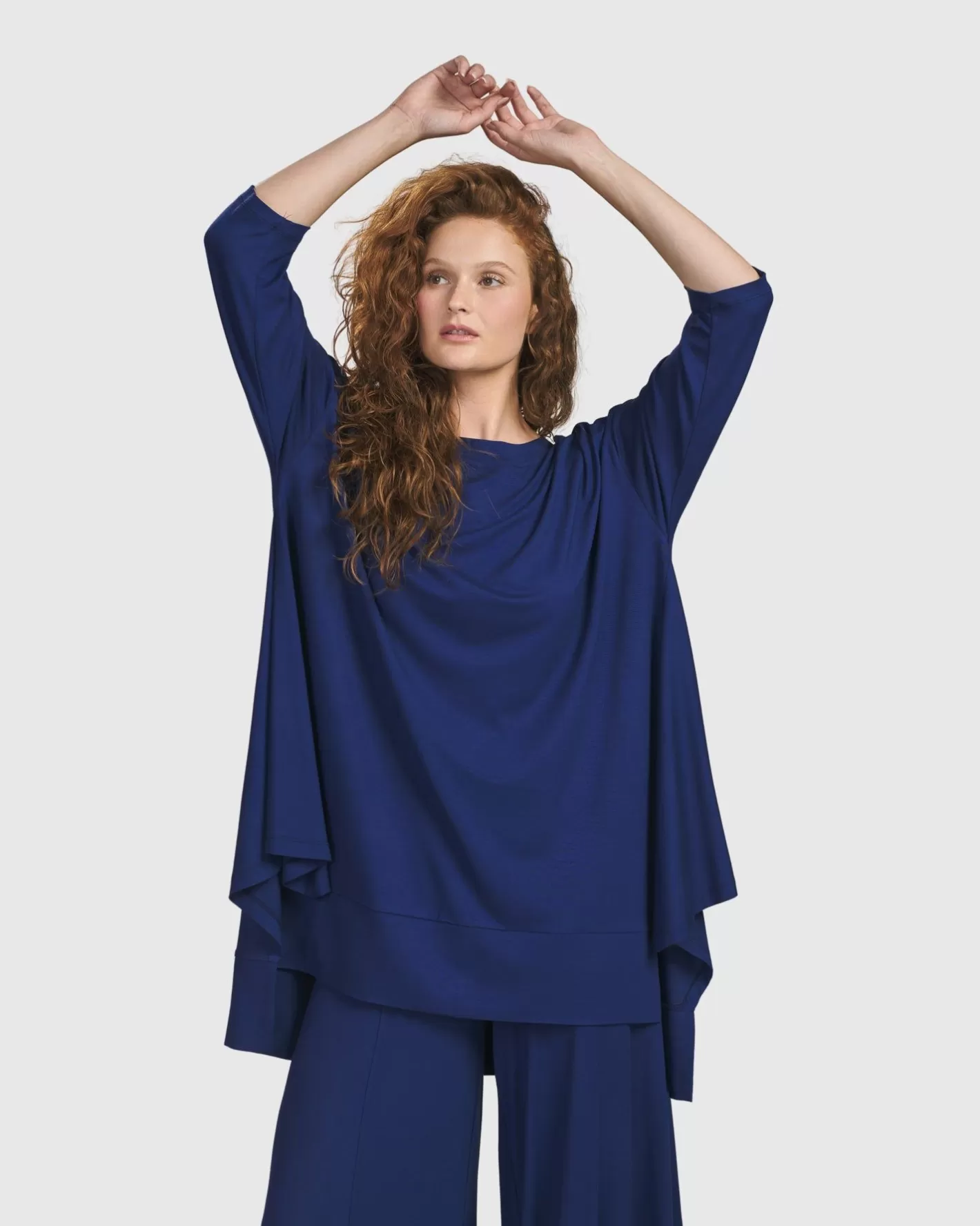 Essential Oversized Trapeze Top, Royal Blue-ALEMBIKA Outlet