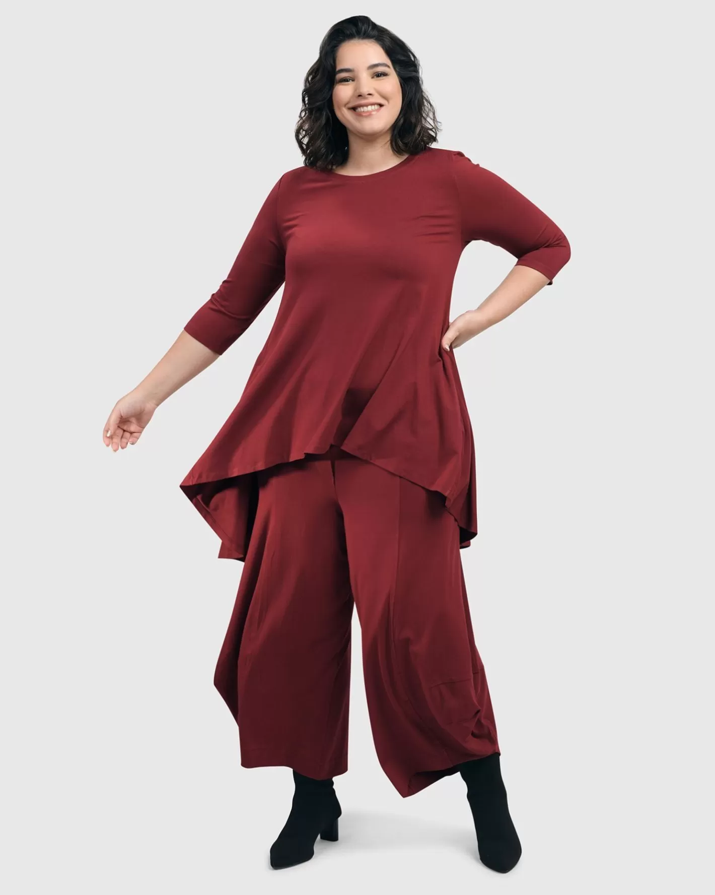 Essential Punto Pants, Plum-ALEMBIKA Online