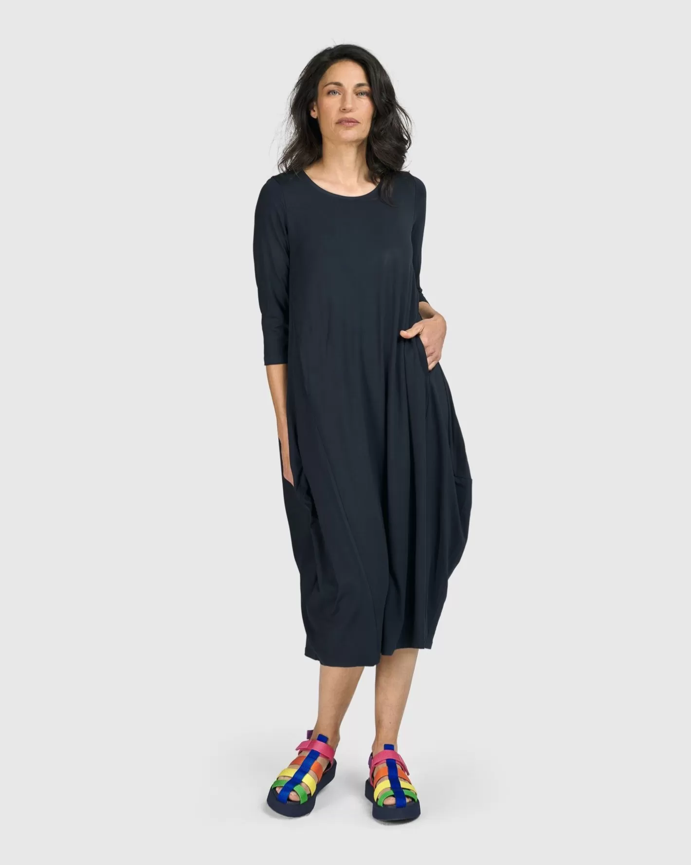 Essential Relaxed Midi Dress, Ocean-ALEMBIKA Cheap