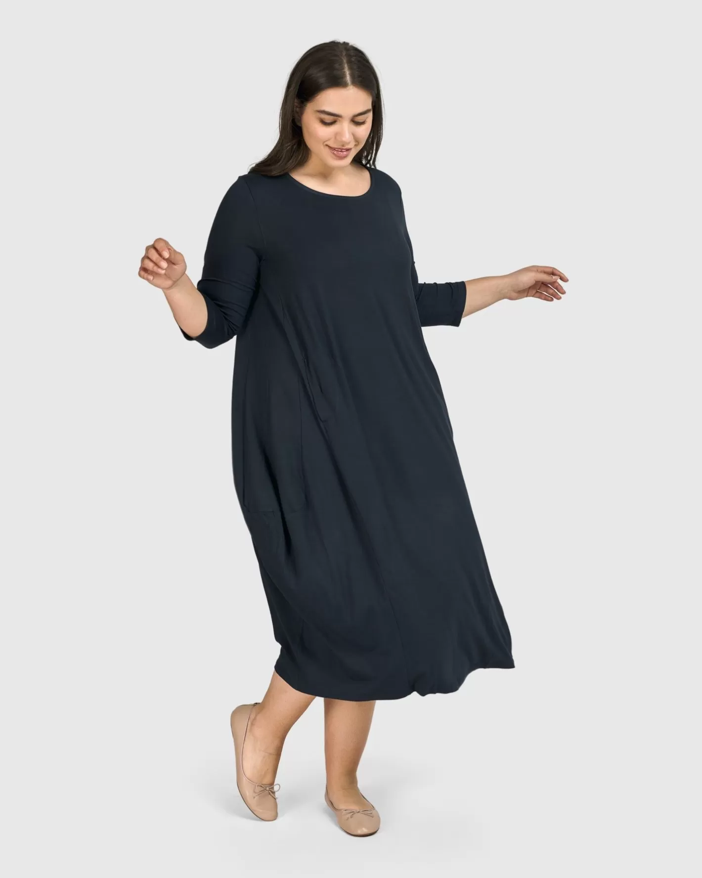 Essential Relaxed Midi Dress, Ocean-ALEMBIKA Discount