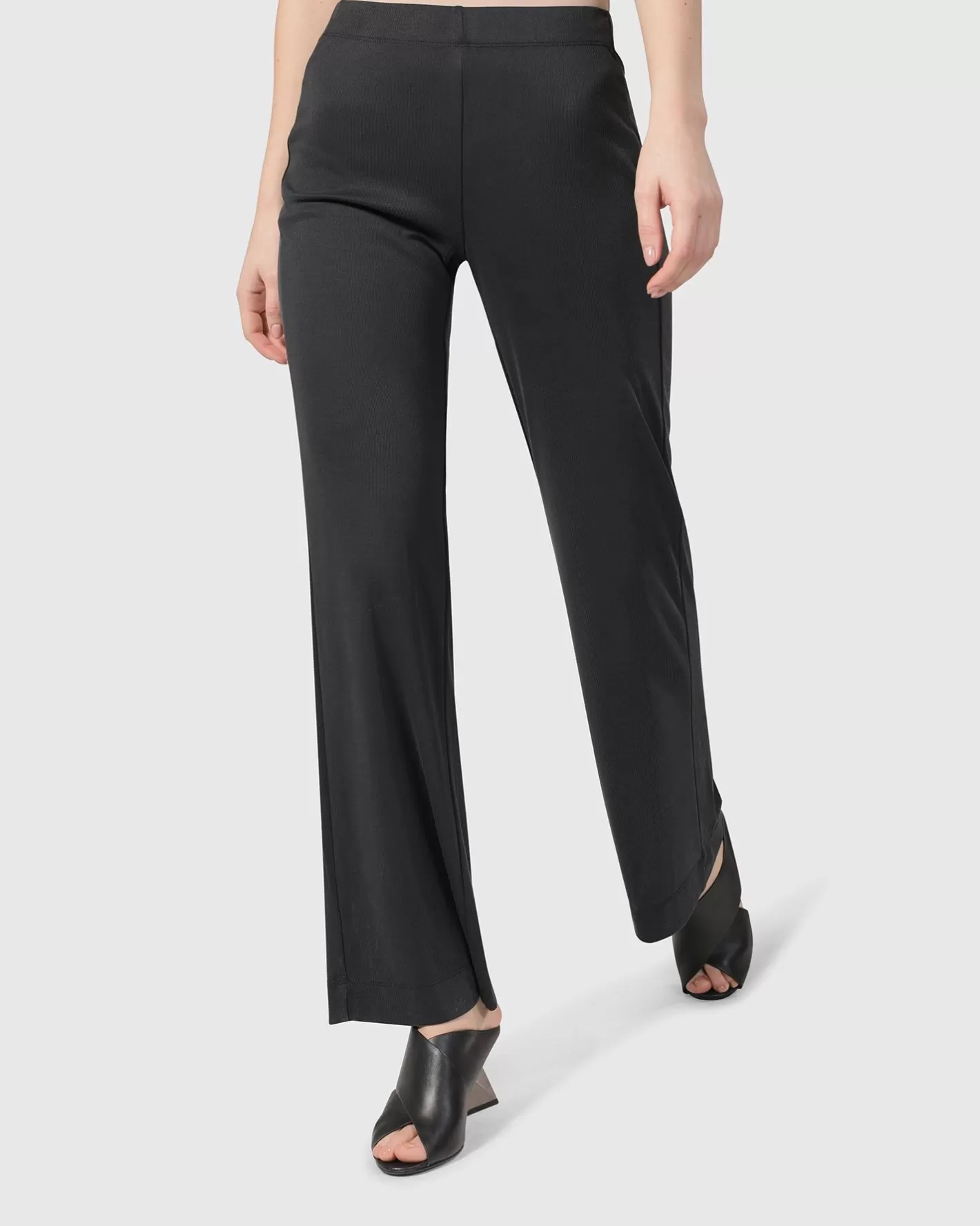 Essential Straight Leg Pants, Charcoal-ALEMBIKA Sale