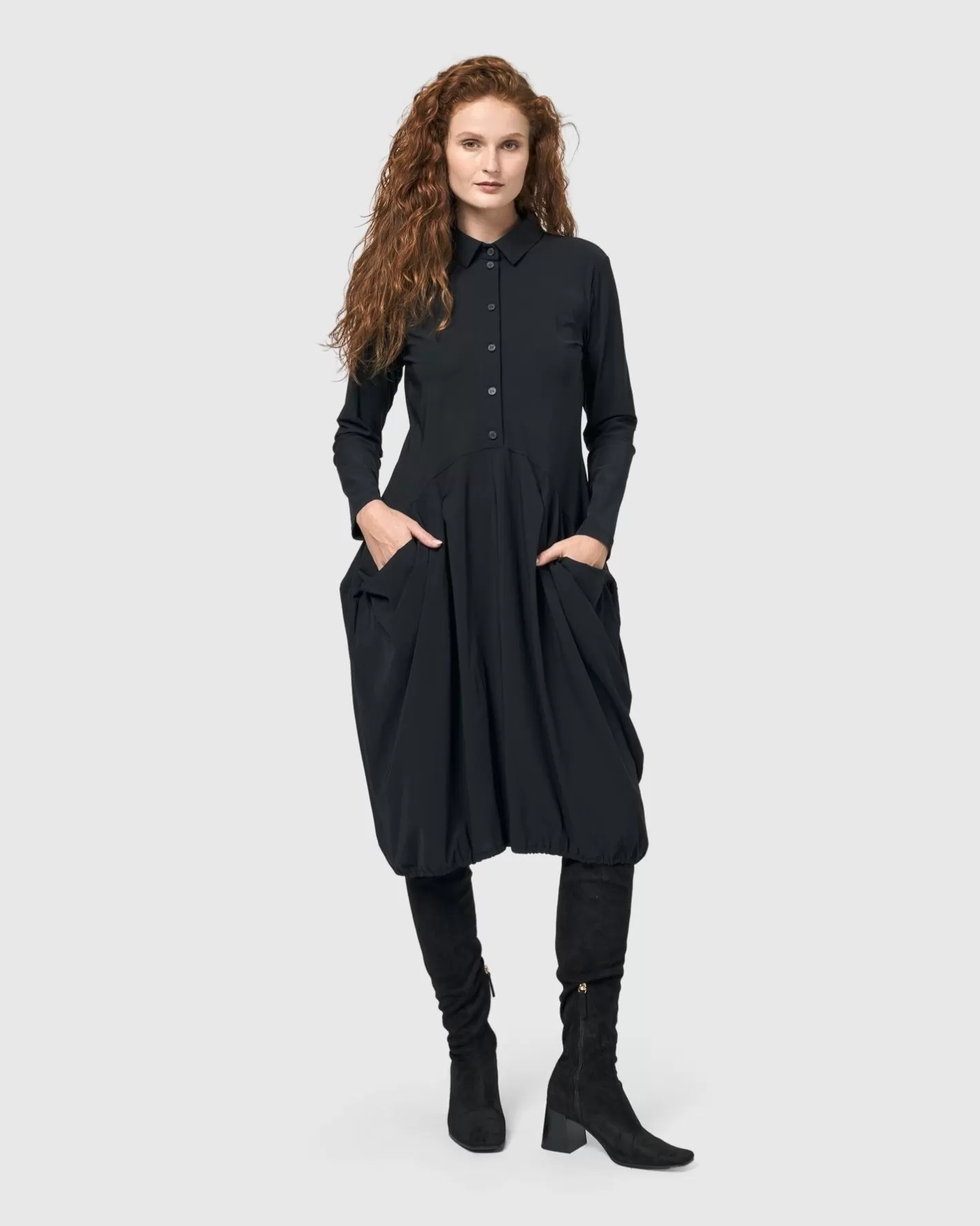 Essential Tekbika Signature Pocket Dress, Black-ALEMBIKA Store