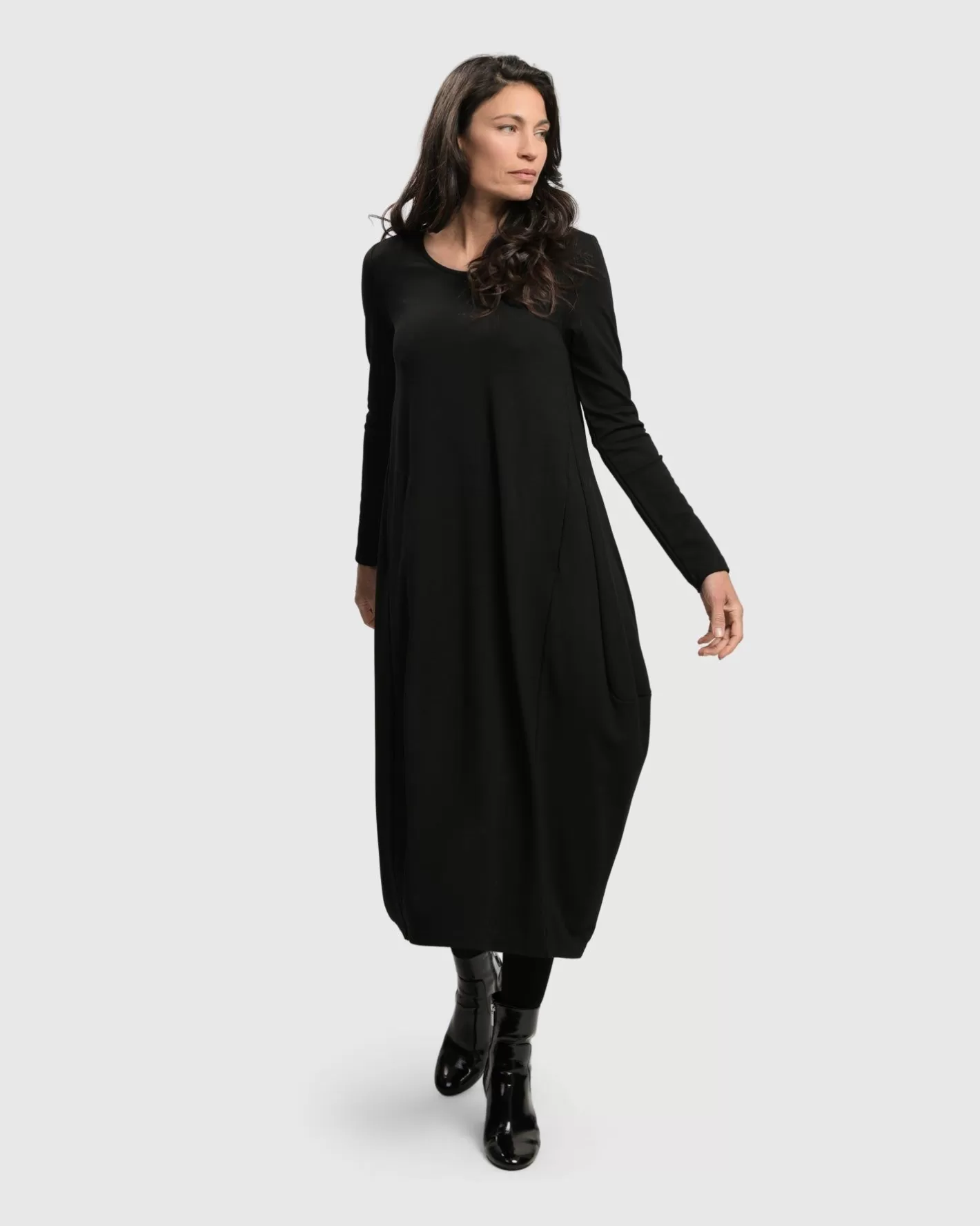 Essential Toned Up Midi Dress, Black-ALEMBIKA Best Sale