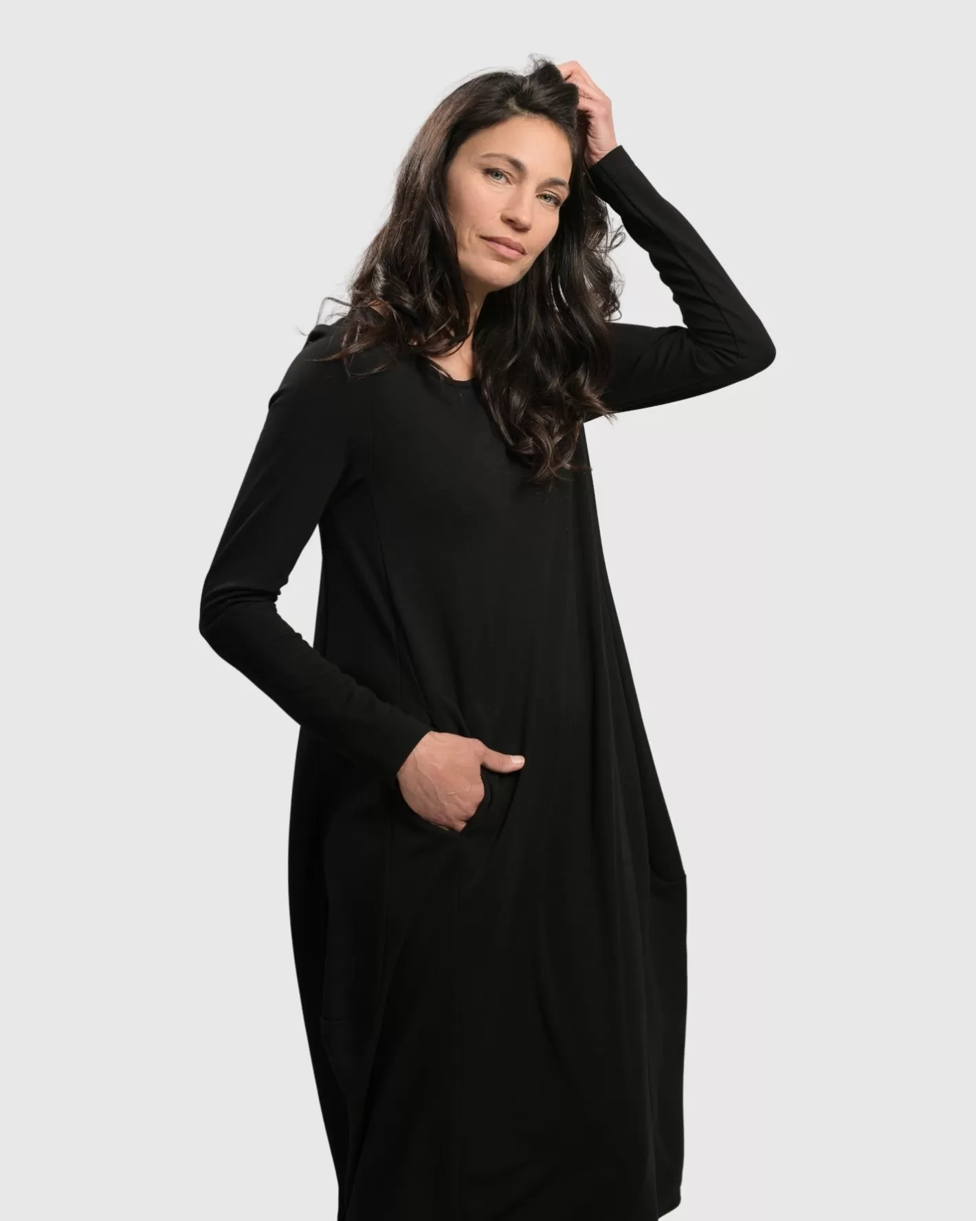 Essential Toned Up Midi Dress, Black-ALEMBIKA Best Sale