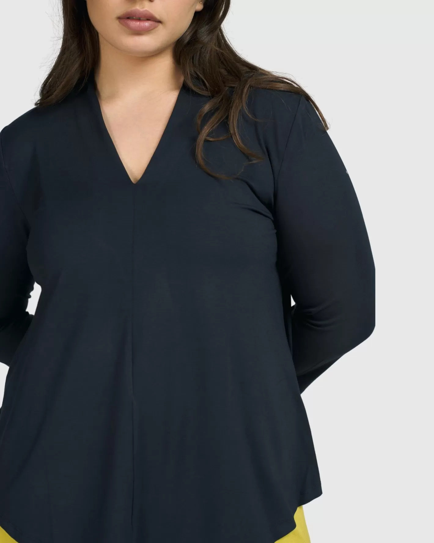 Essential V-Neck Top, Ocean-ALEMBIKA Online