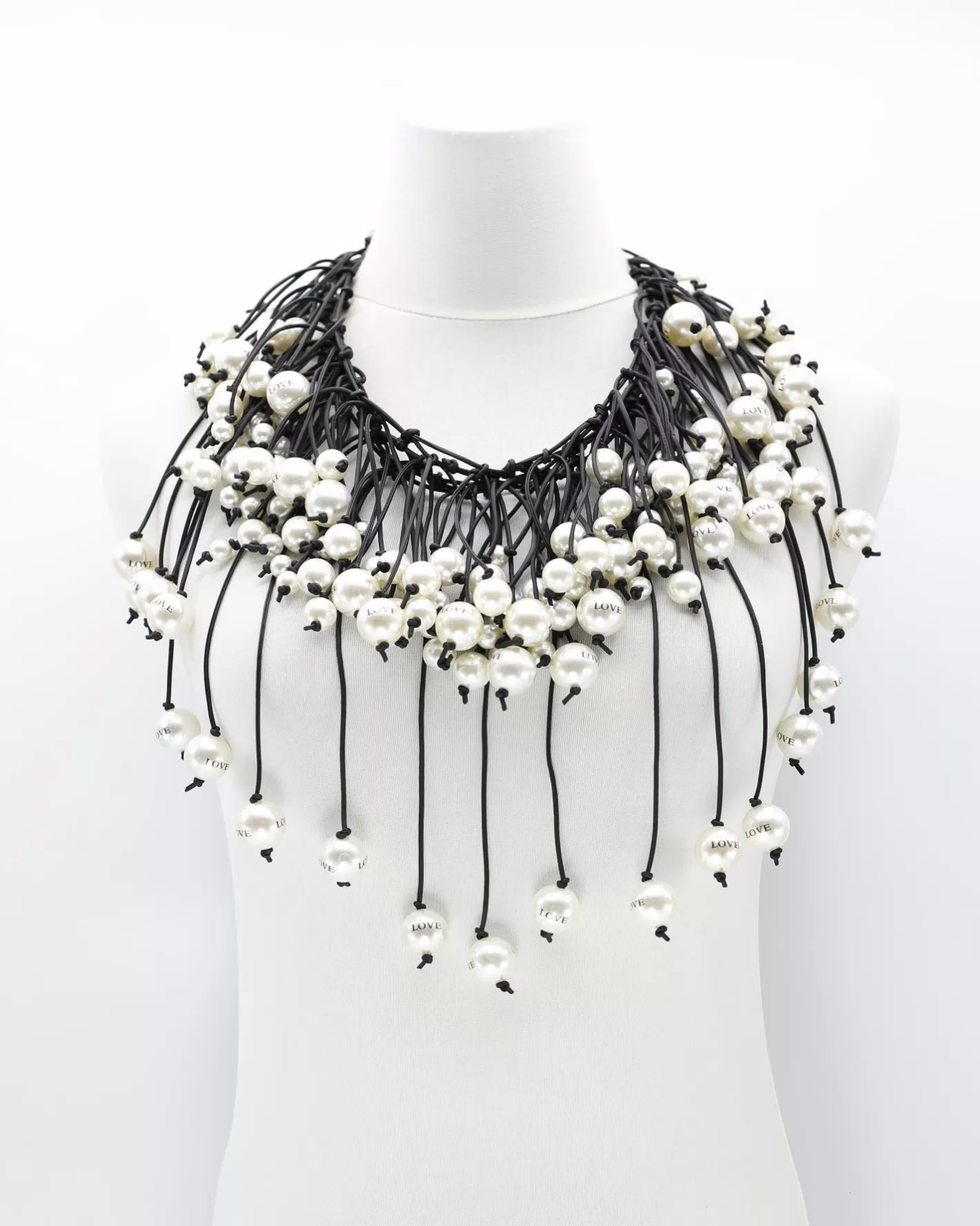 Faux Pearl Cape Necklace, Love Letter-ALEMBIKA Shop