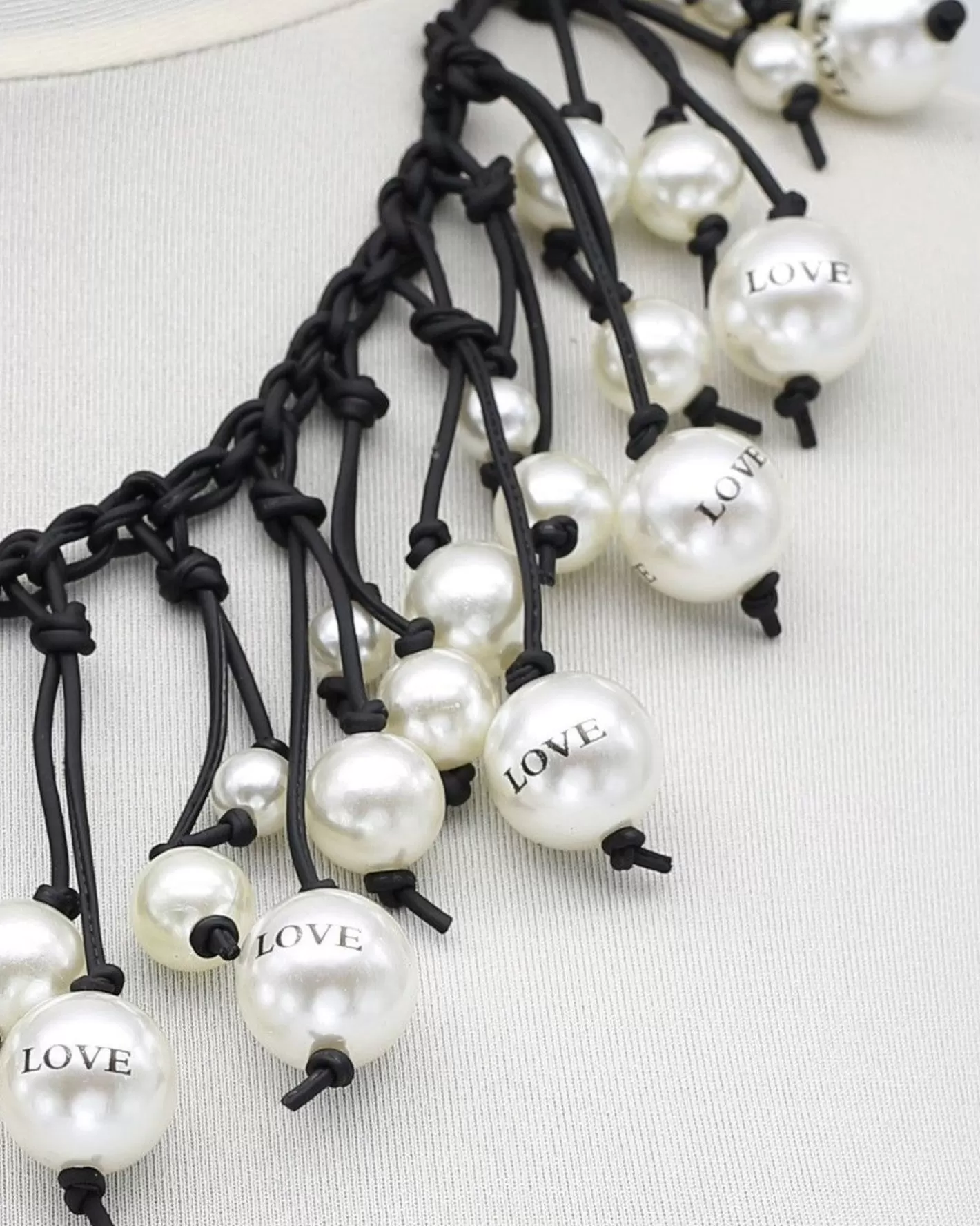 Faux Pearl Cape Necklace, Love Letter-ALEMBIKA Shop