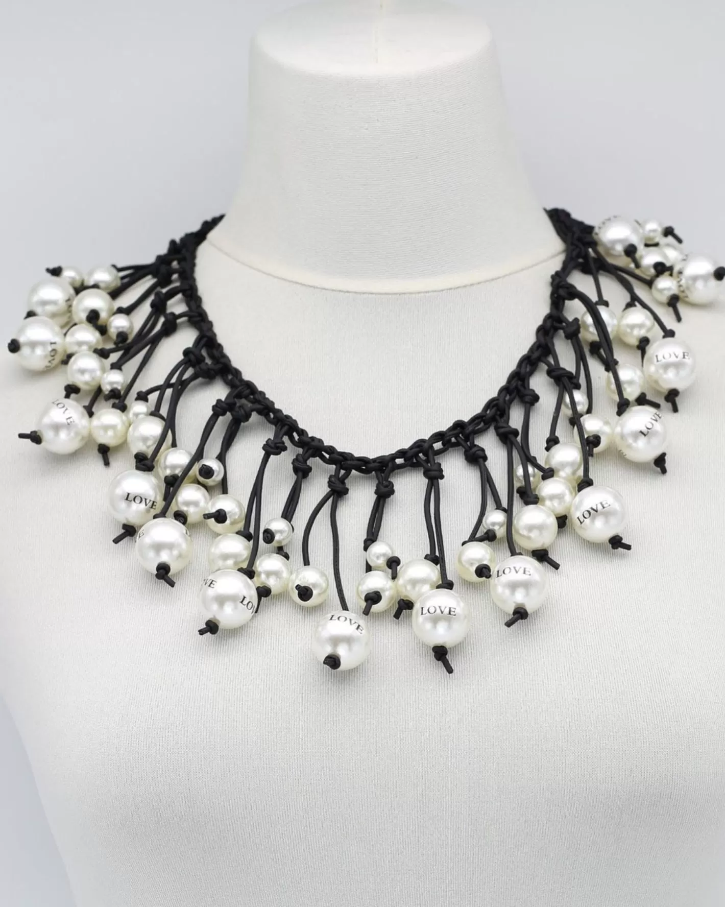 Faux Pearl Necklace, Love-ALEMBIKA Fashion