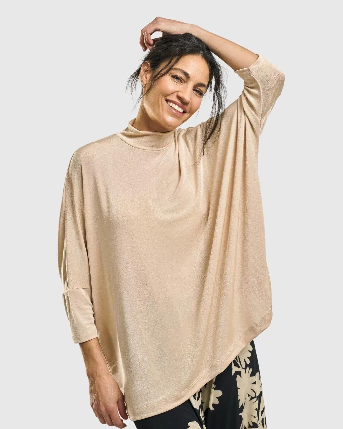 Fawn Mockneck Top, Nude-ALEMBIKA Clearance